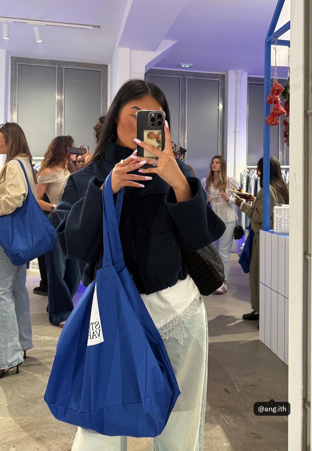Faux suede bomber jacket — Navy blue