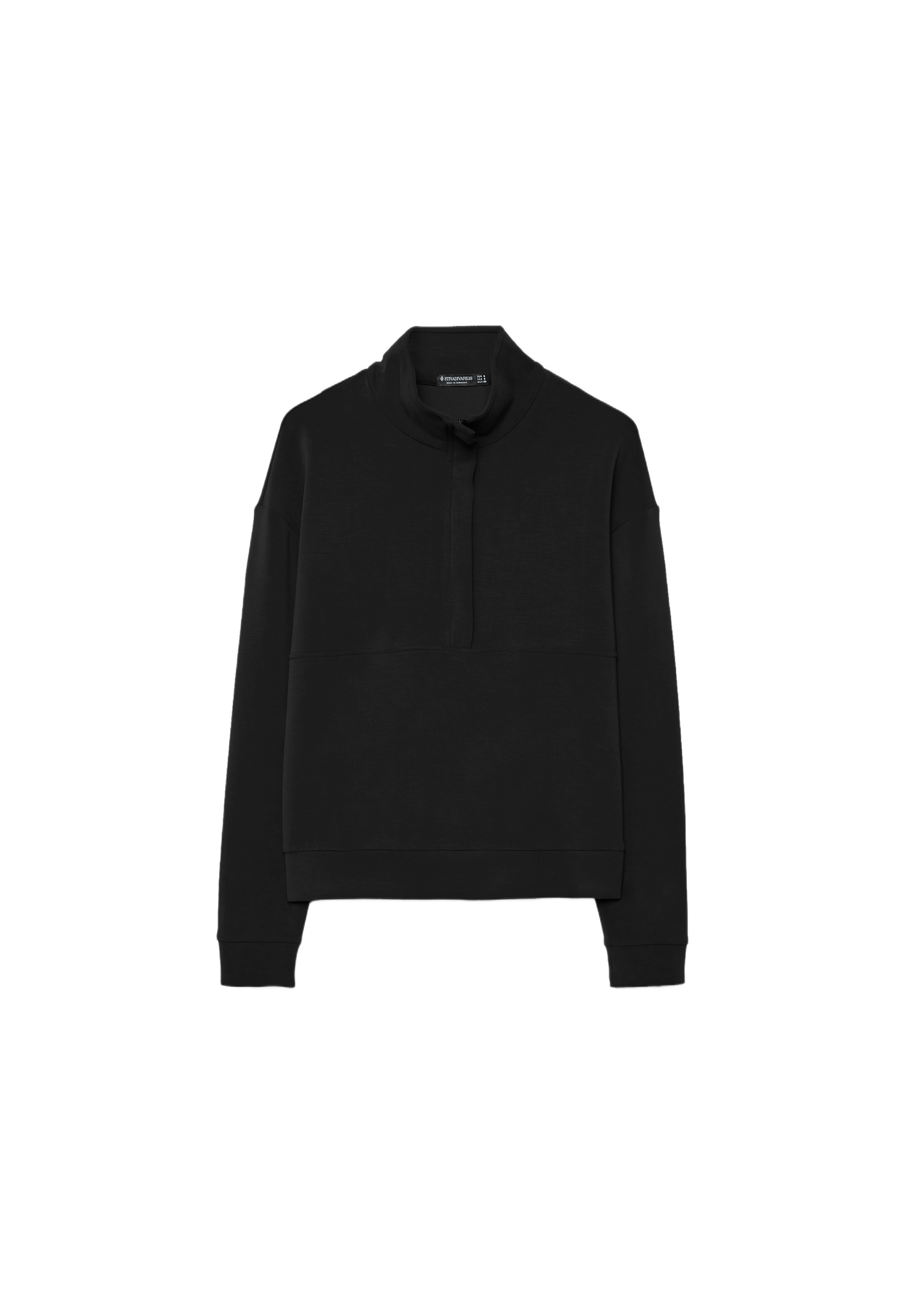 Soft-touch zip-up sweatshirt — Black