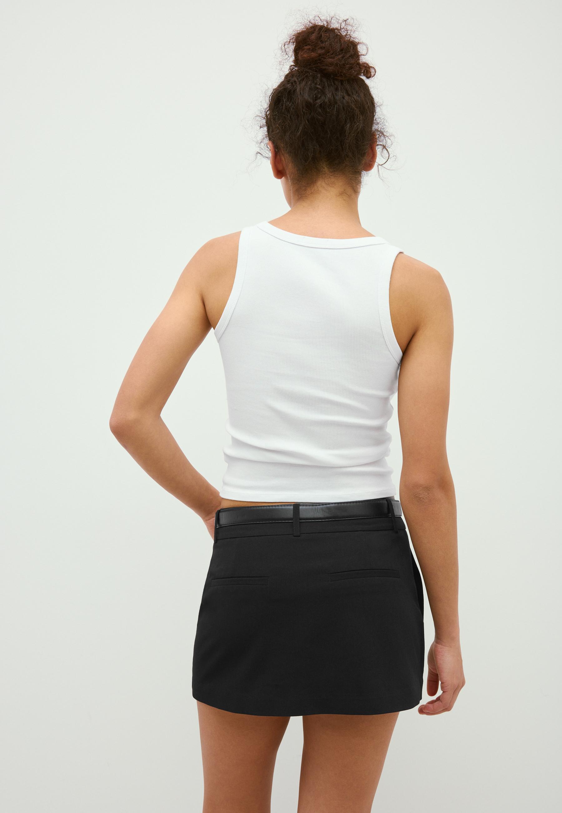 Mini skort with belt — Black