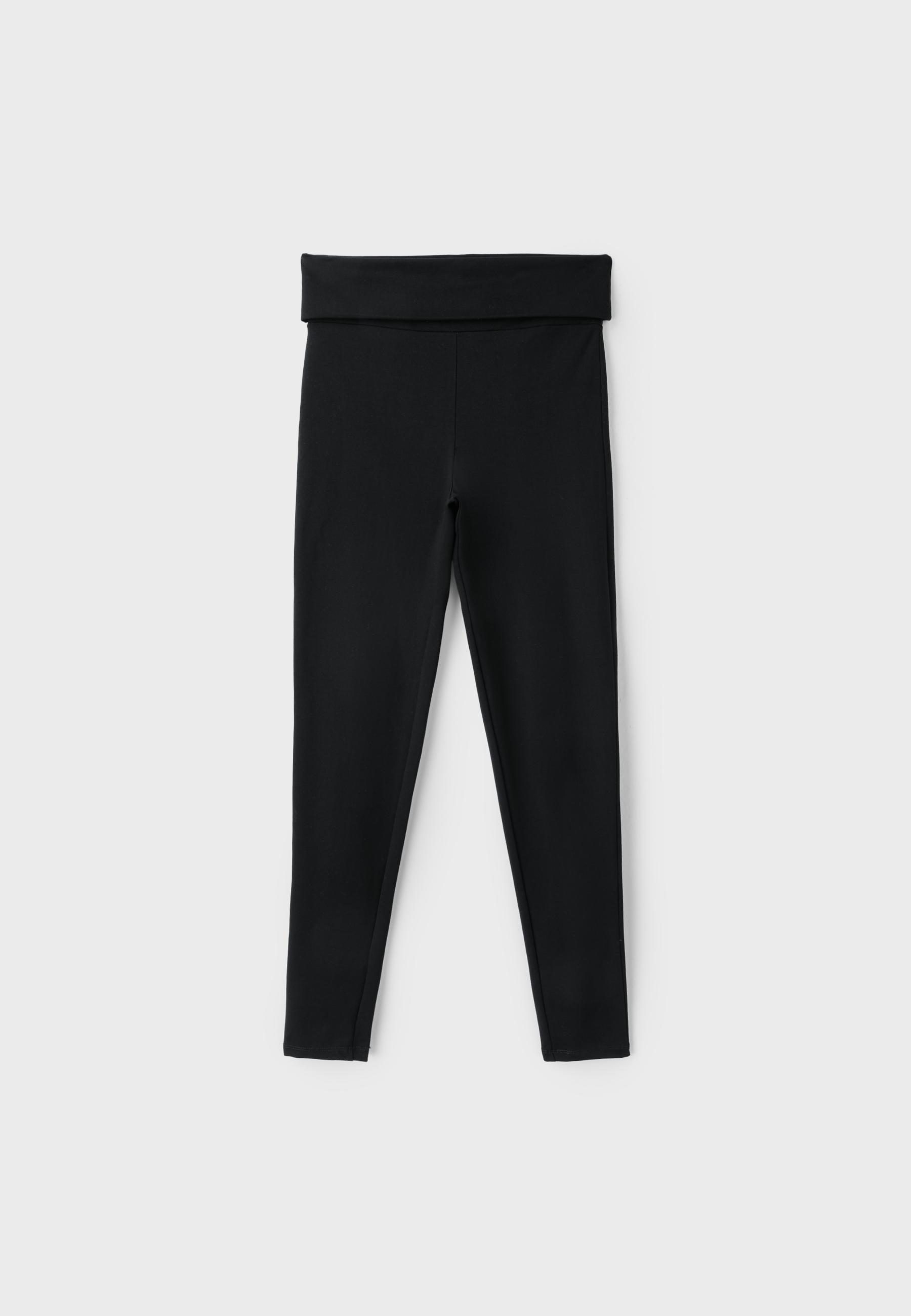 Turn-down waist leggings — Black