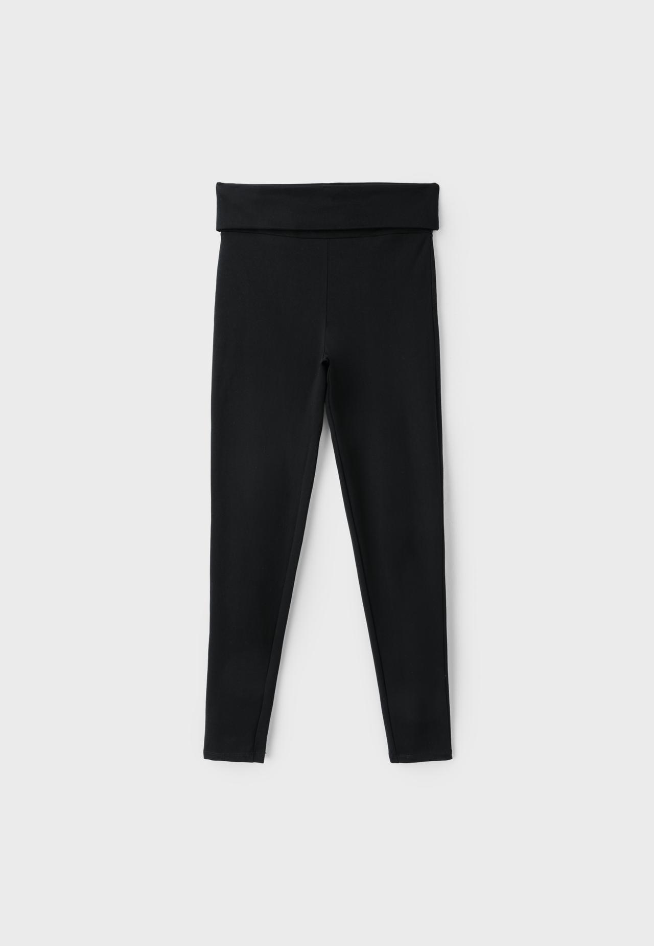 Turn-down waist leggings — Black