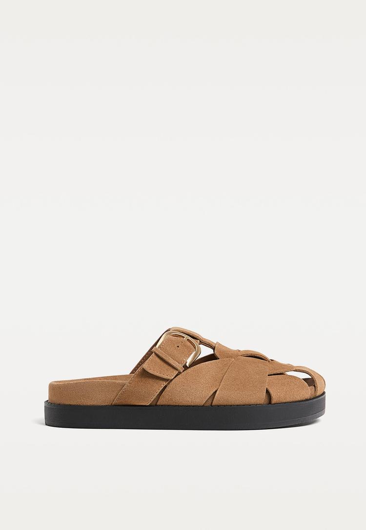 leather cage sandals