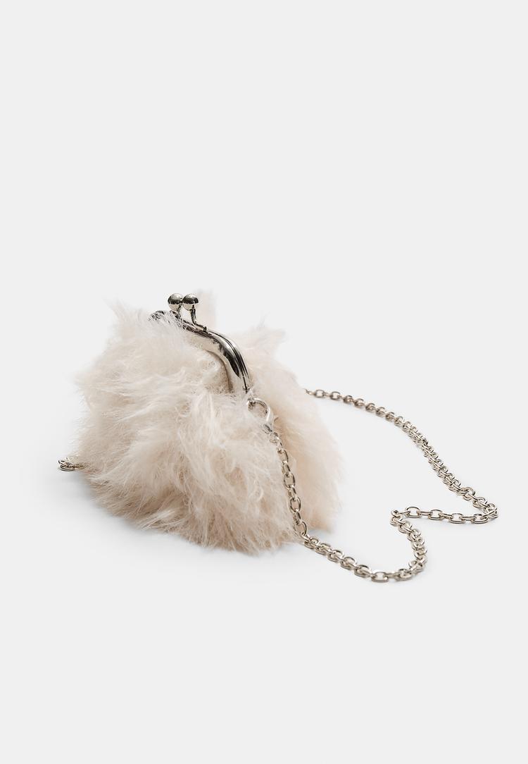 bolso clutch efecto pelo