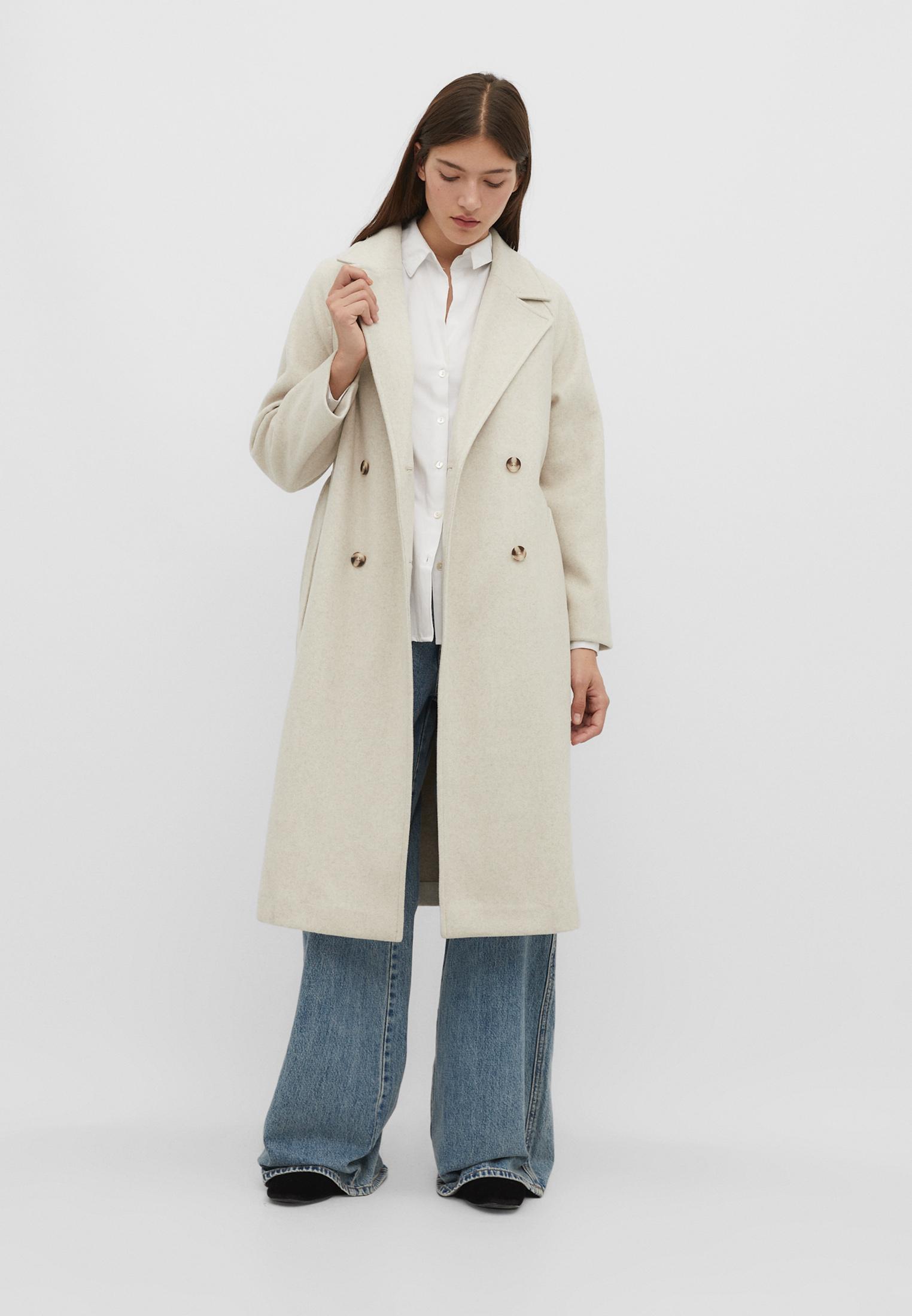 Soft-touch trench coat — Ecru