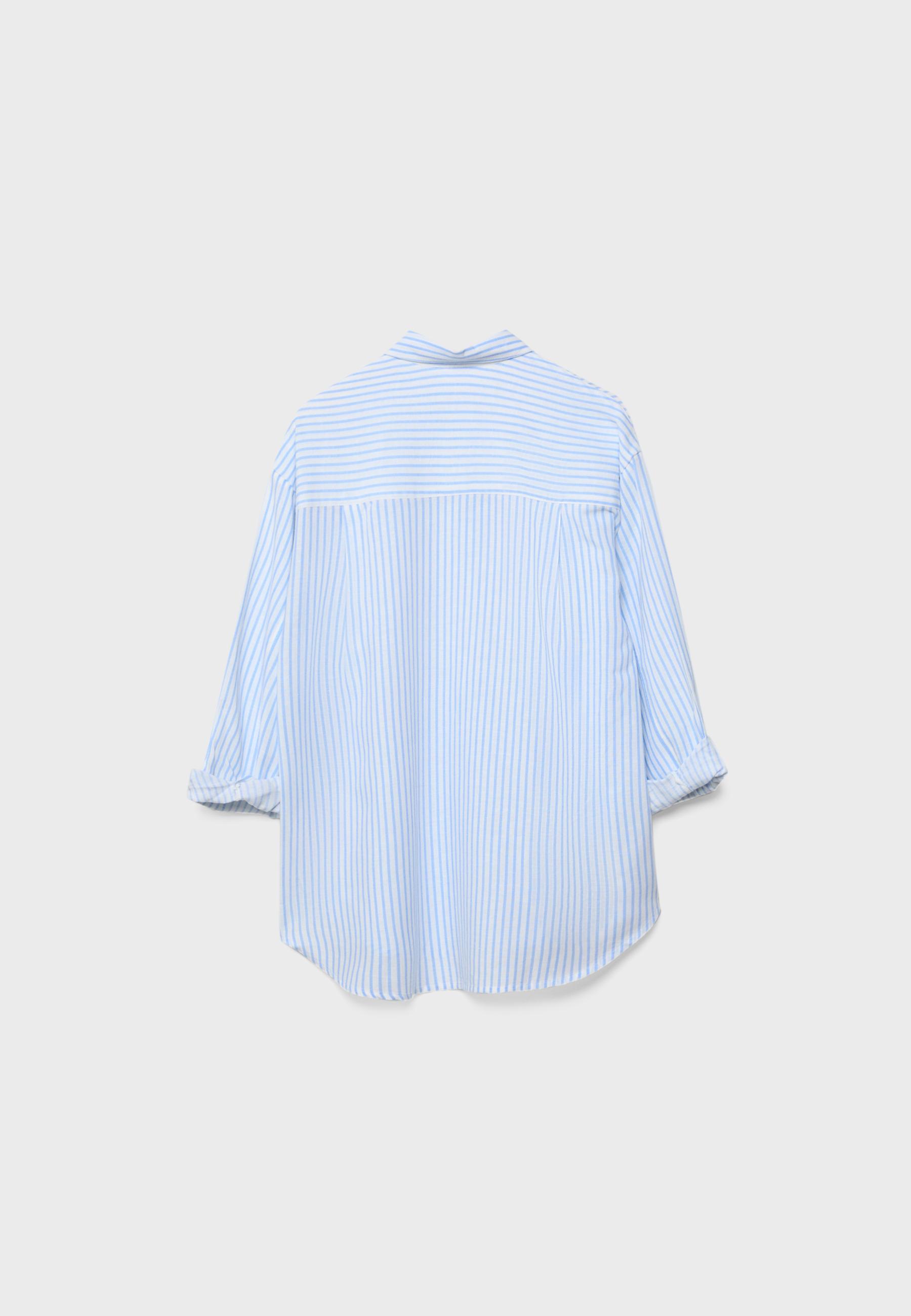 Linen-effect shirt — Sky blue