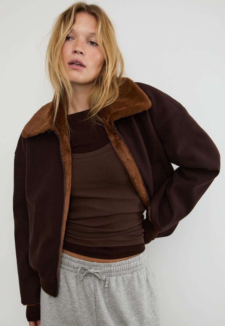 reversible faux fur jacket