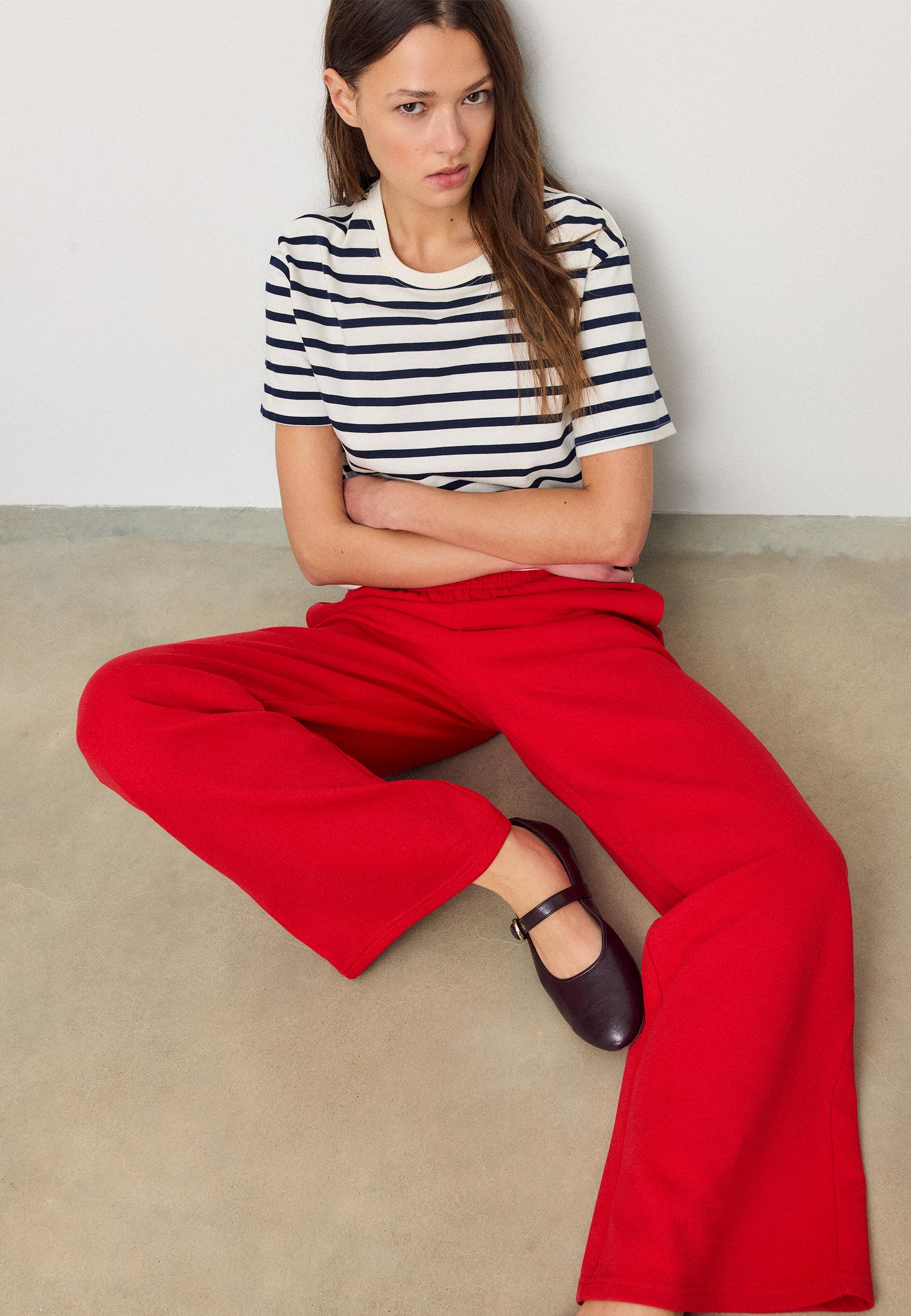 Wide-leg jogger trousers — Red