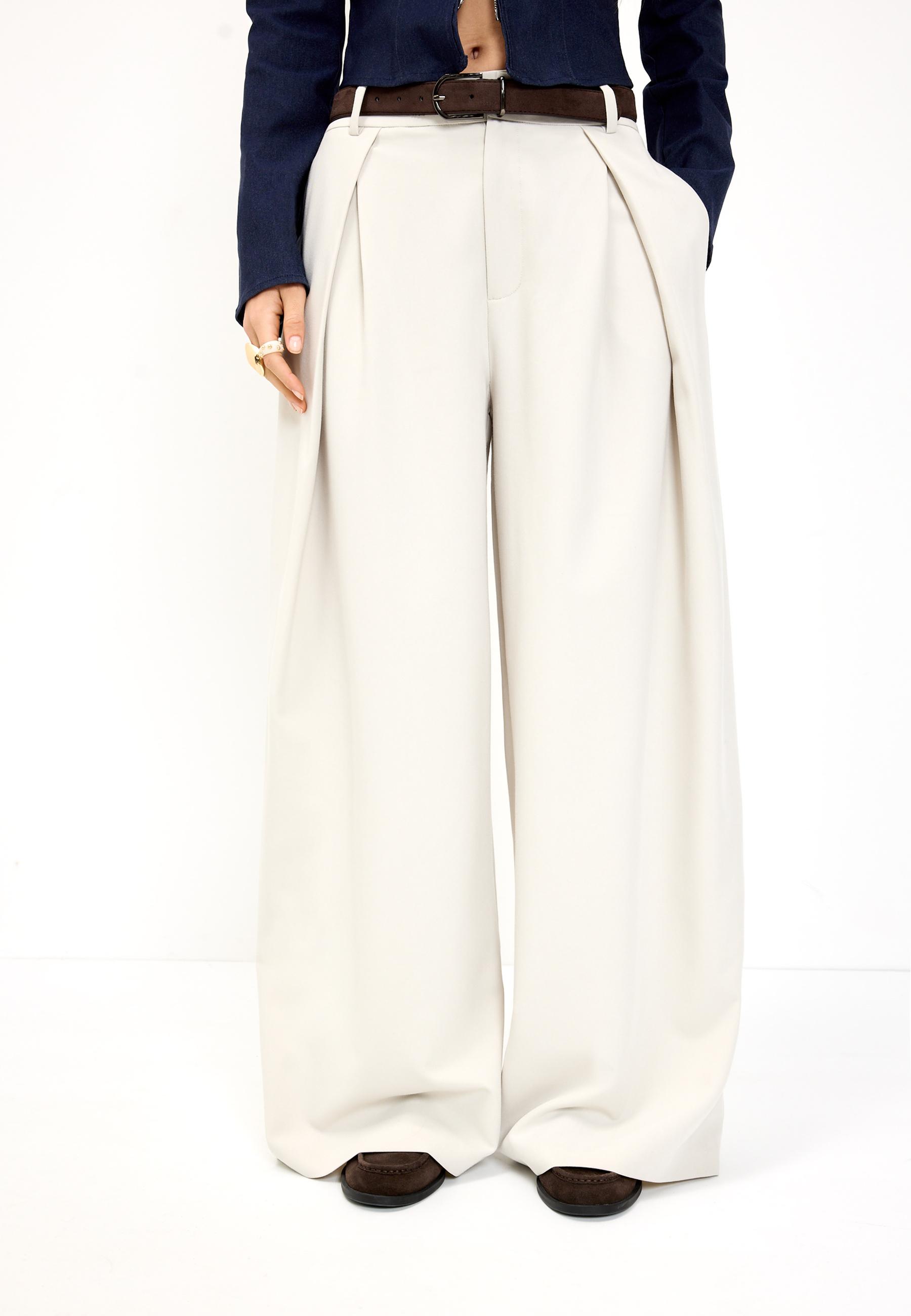 Maxi pensli kemerli pantolon - Görsel 6