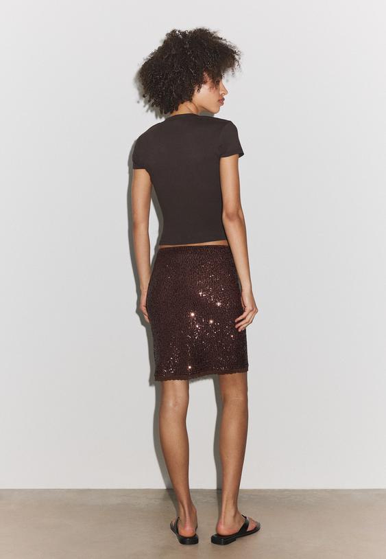 falda midi lentejuelas