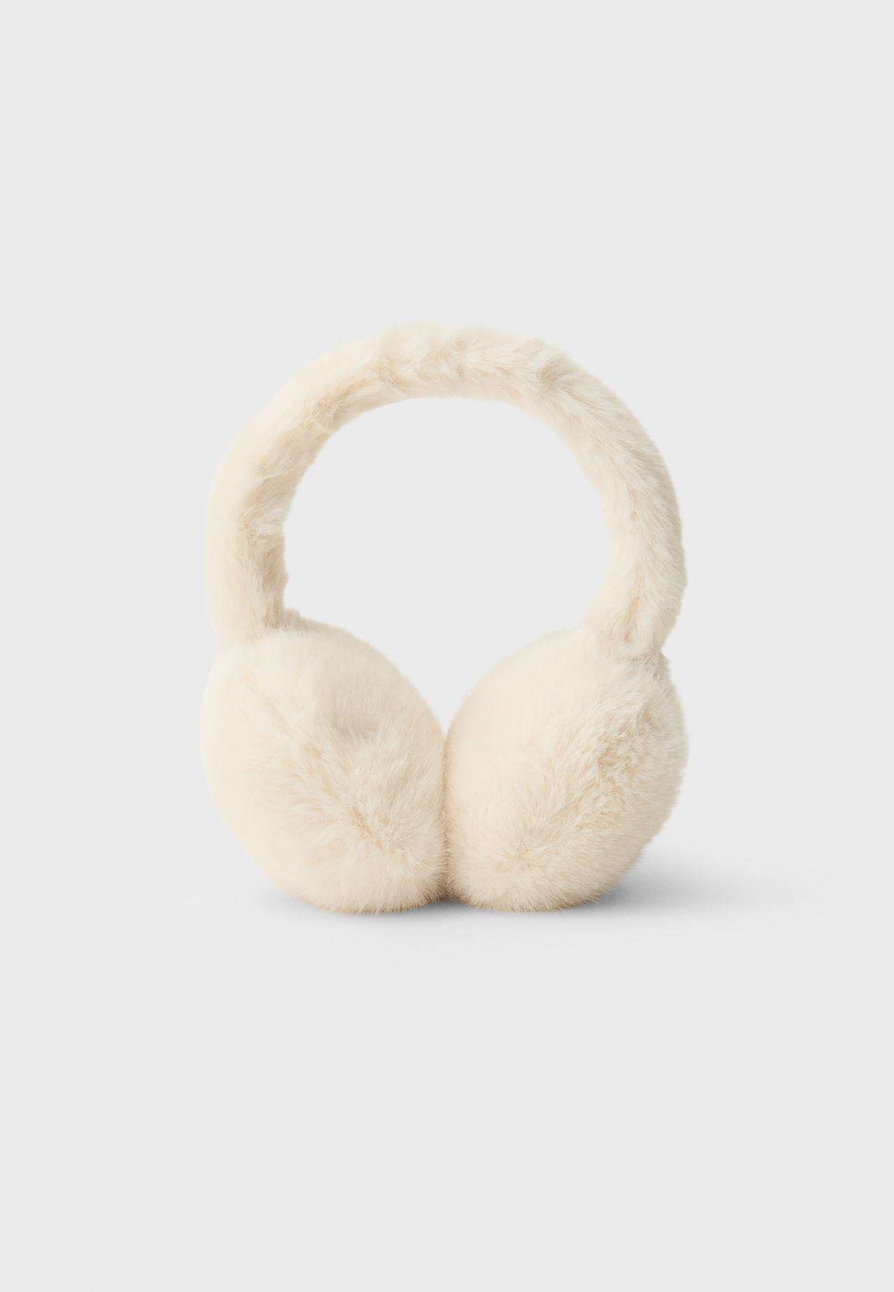 Faux fur earmuffs — Ecru