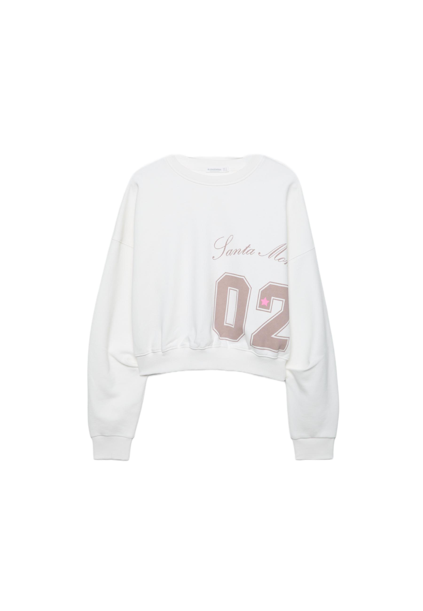Basic printed sweatshirt — Ecru