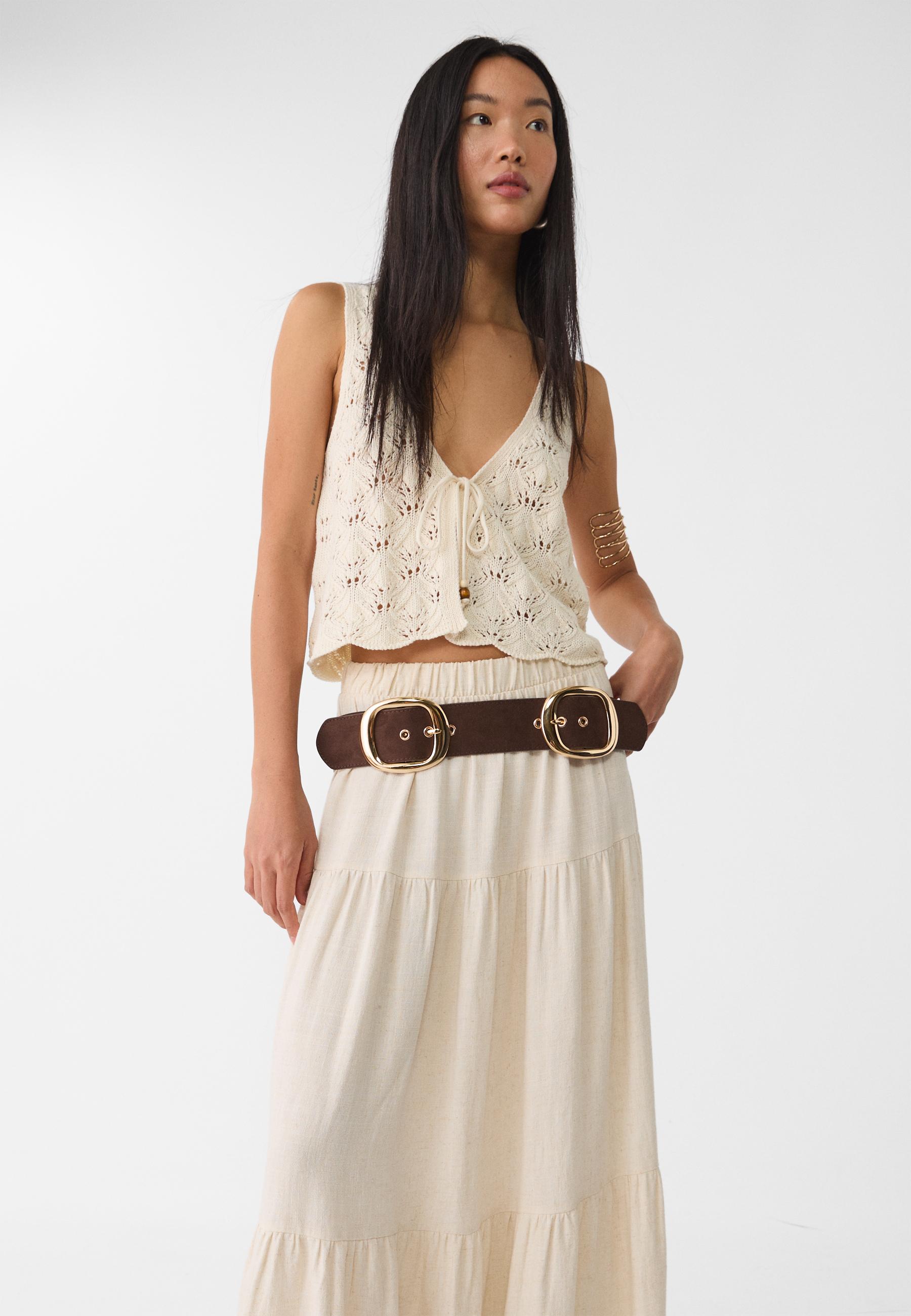Wide double buckle belt - Women's fashion | Stradivarius
