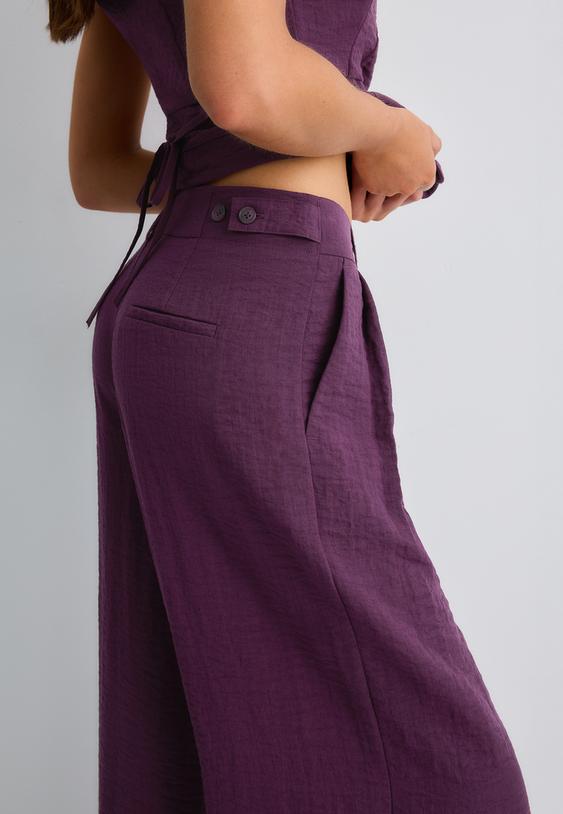 pantalon wide leg rustique