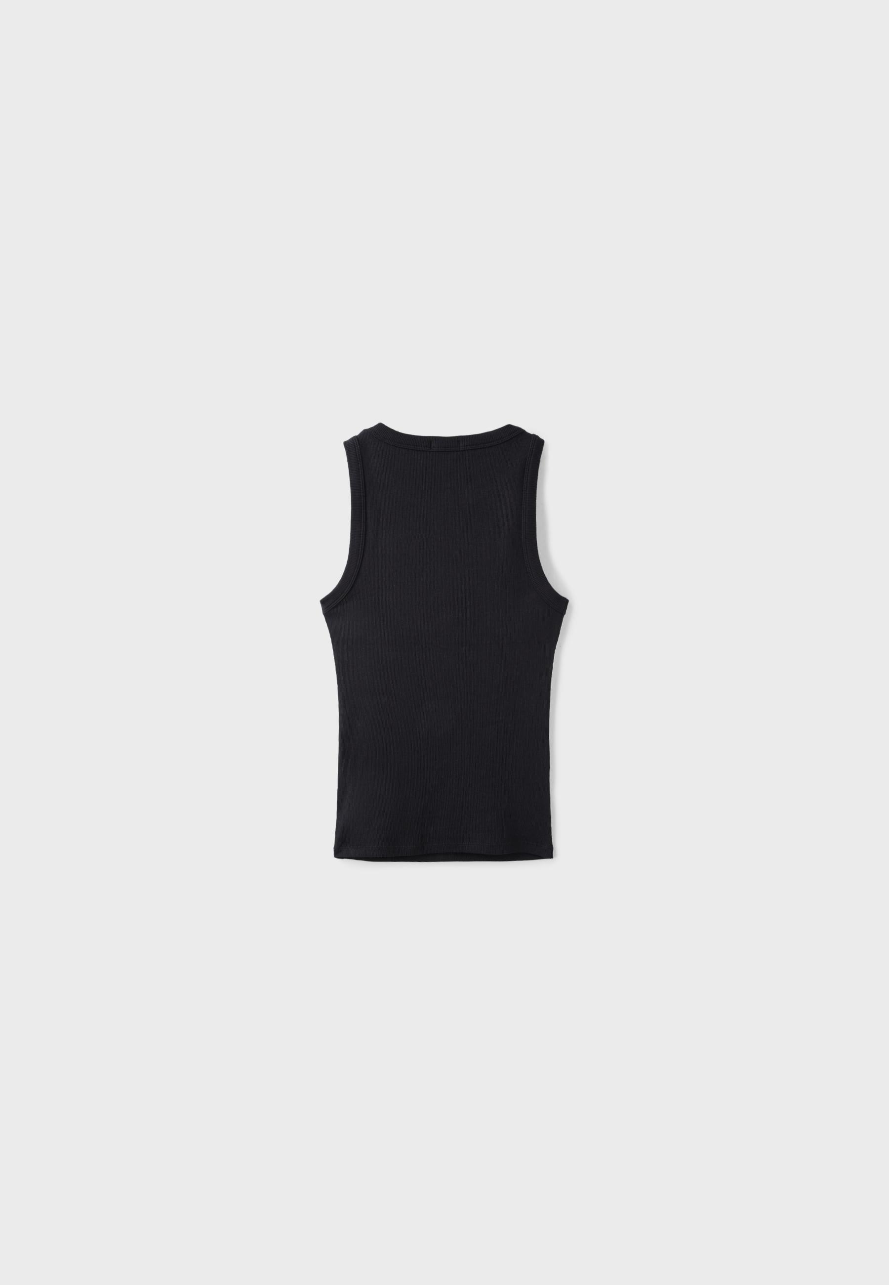 Jewelled racerback top — Black