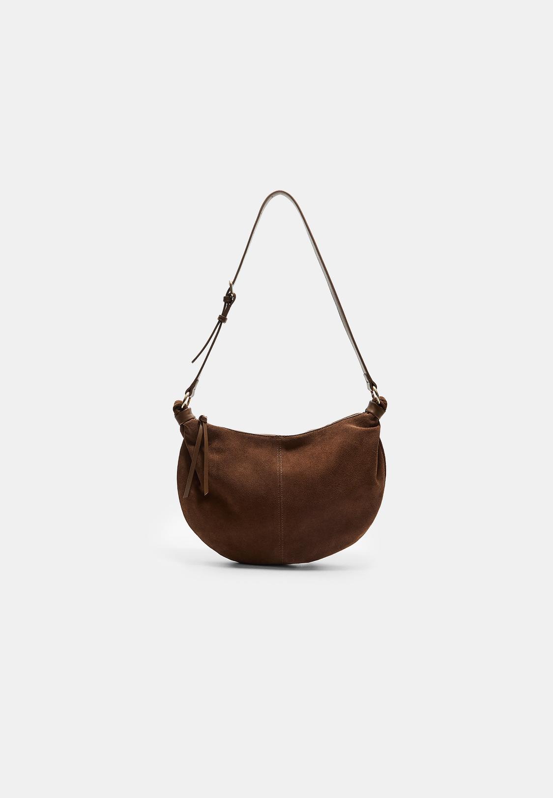 Leather half-moon bag Women's fashion Stradivarius Jordan