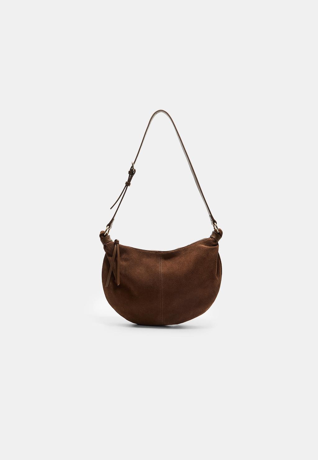 Bolso semi luna piel