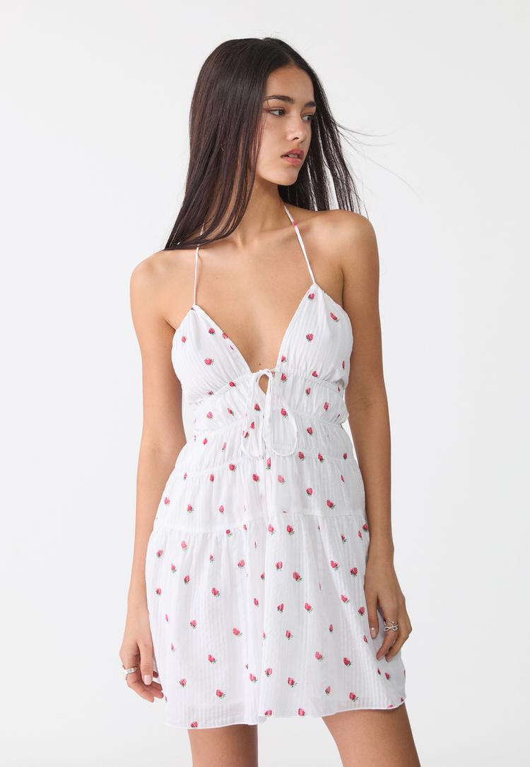 vestido corto estampado fresas