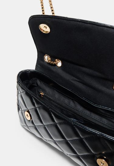 Quilted crossbody bag with chain — Black 5
