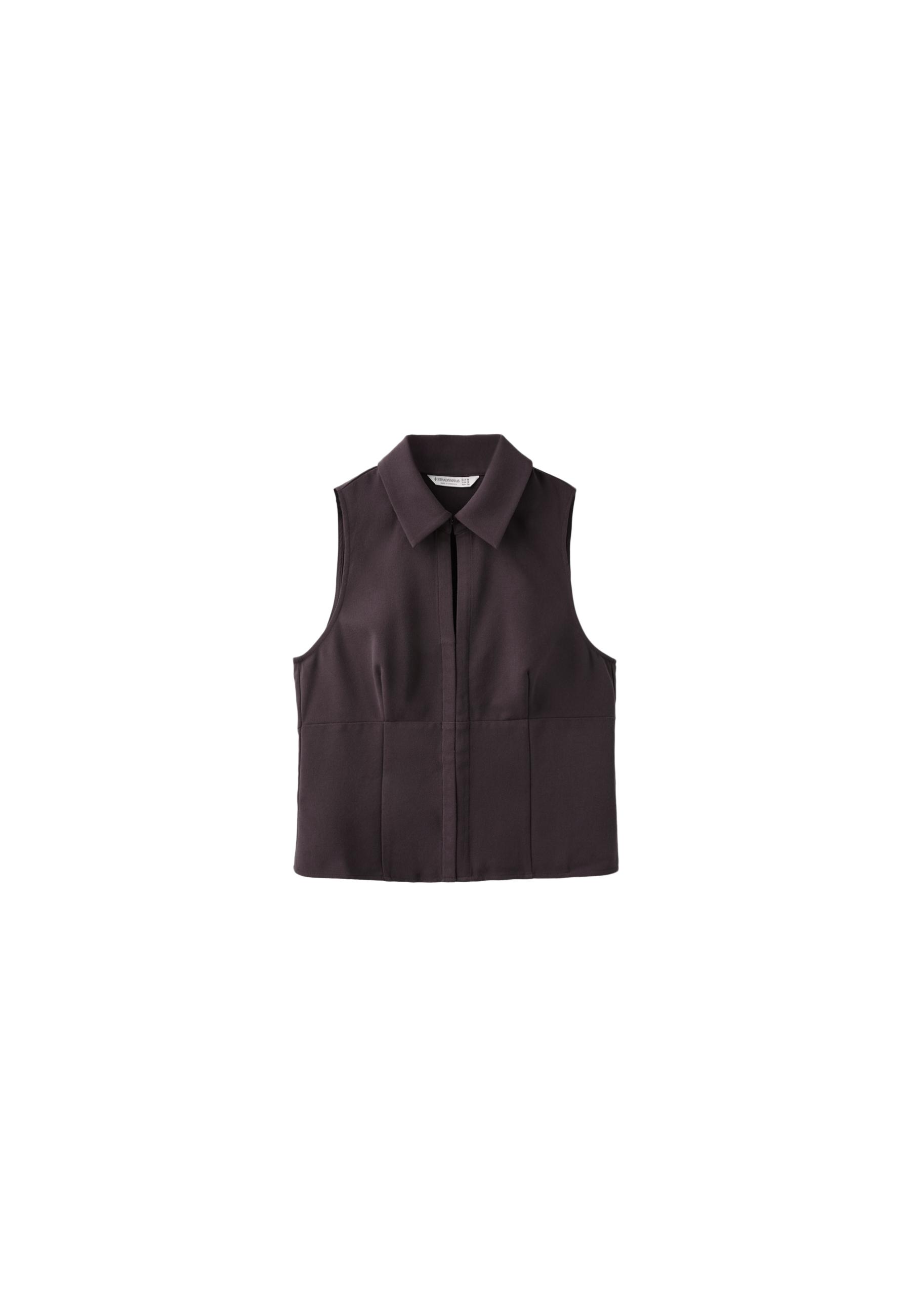 Sleeveless hook-and-eye top — Purple