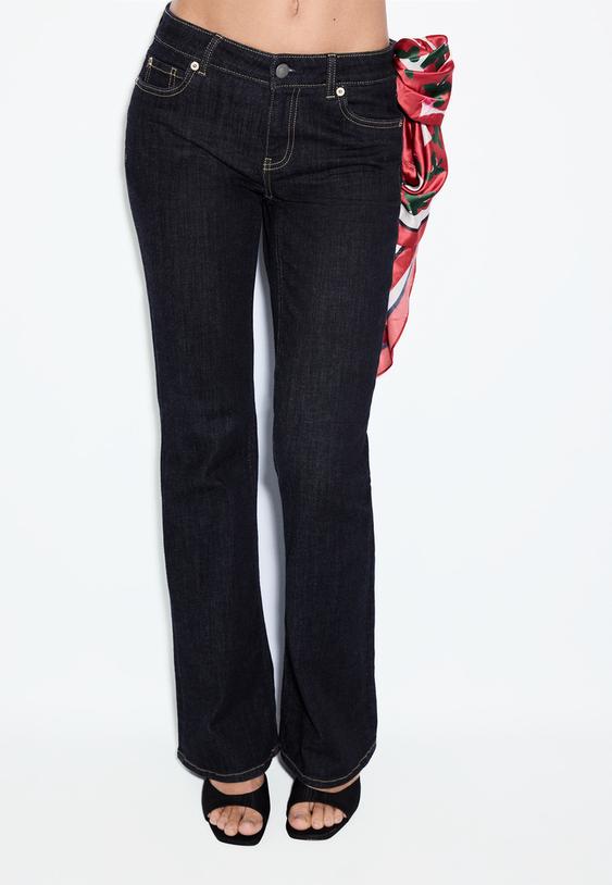 Stradivarius D67 Slim Fit Boot-Cut Jeans Rinse Blue Denim 4