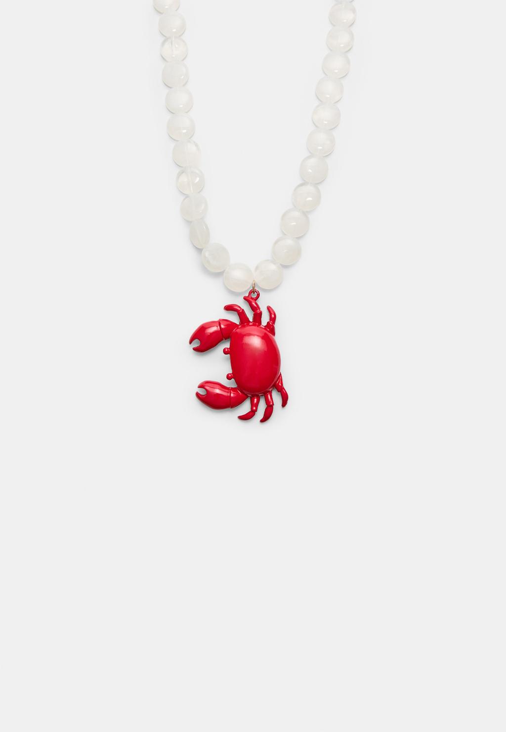 Crab charm necklace