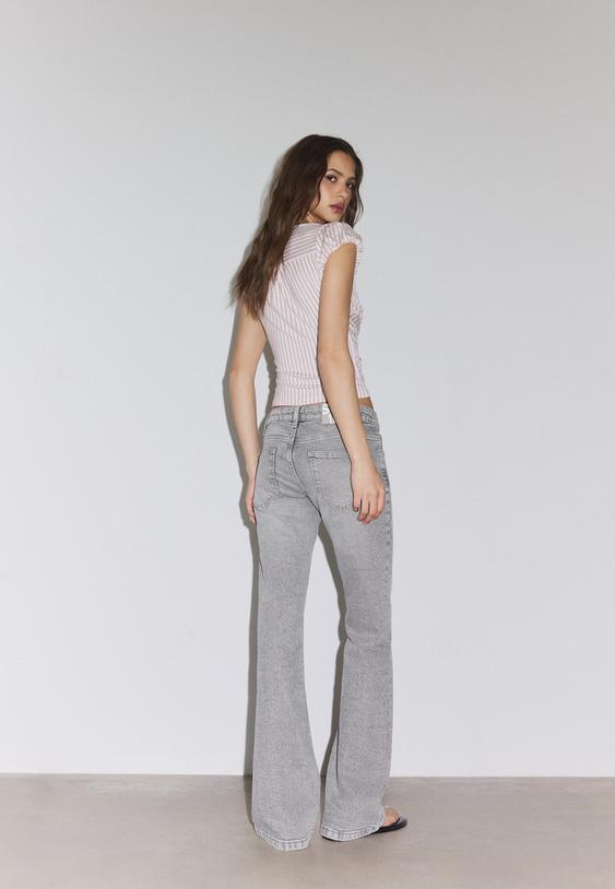 jeans bootcut fit de cintura baixa