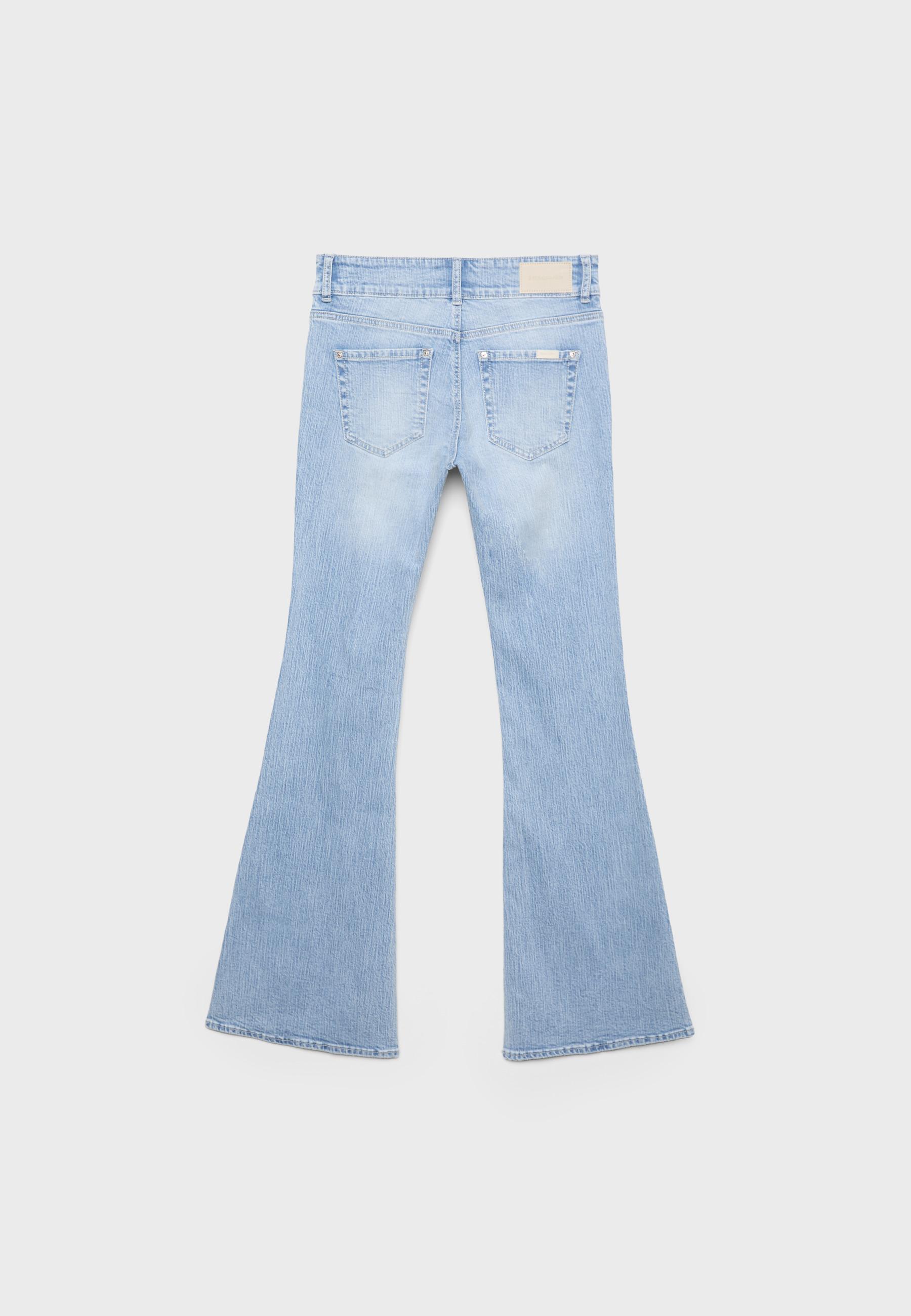 Low-rise jeans with seam pockets — MEDIUM LIGHT BLUE DENIM
