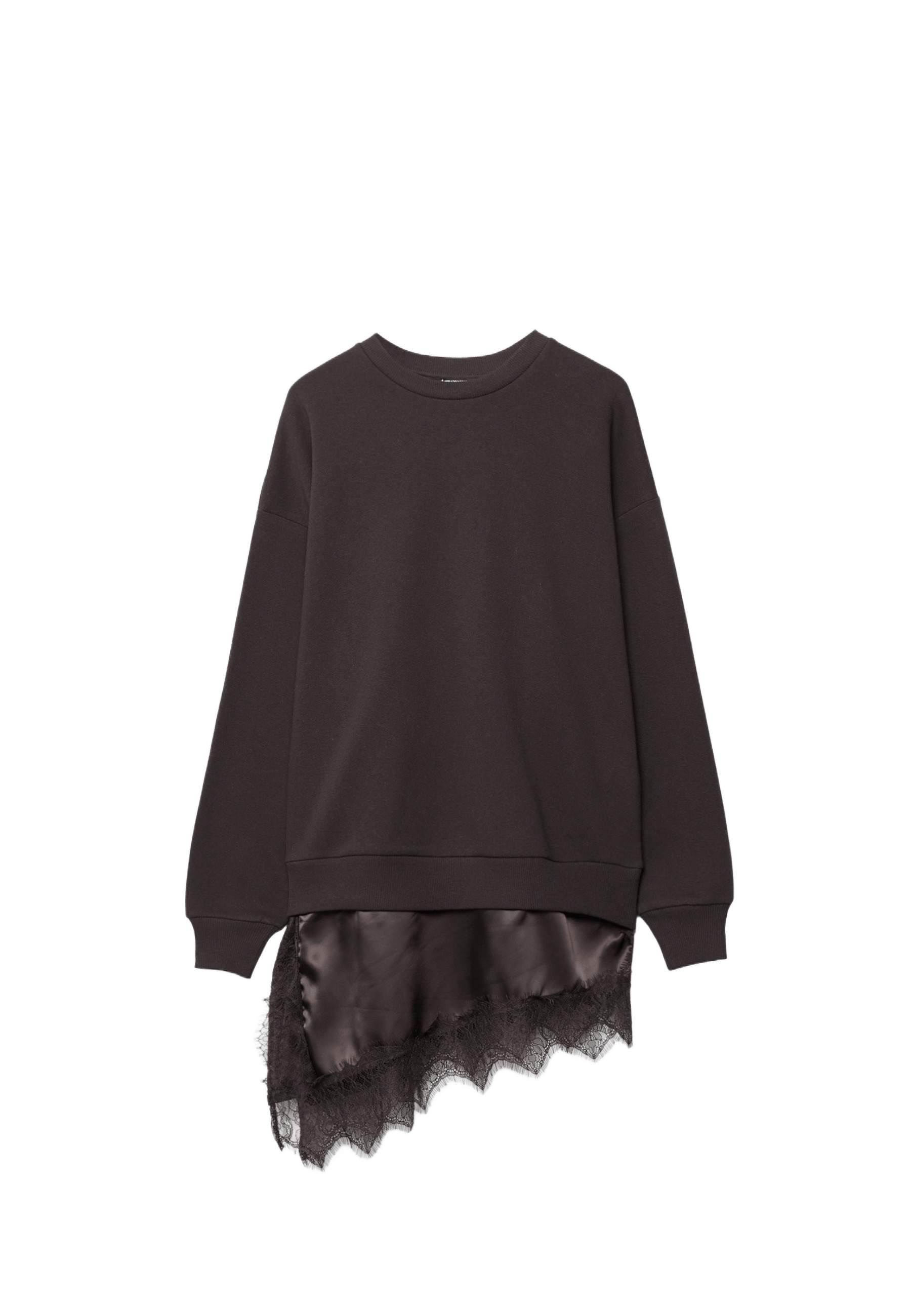 Sateen hem sweatshirt — Brown