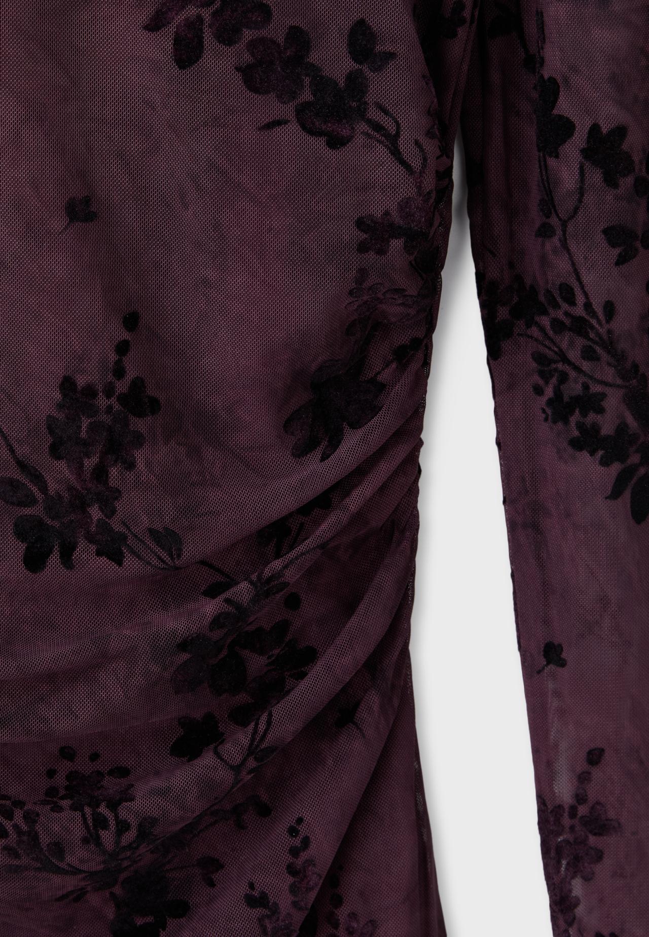 Short long sleeve tulle dress — Purple