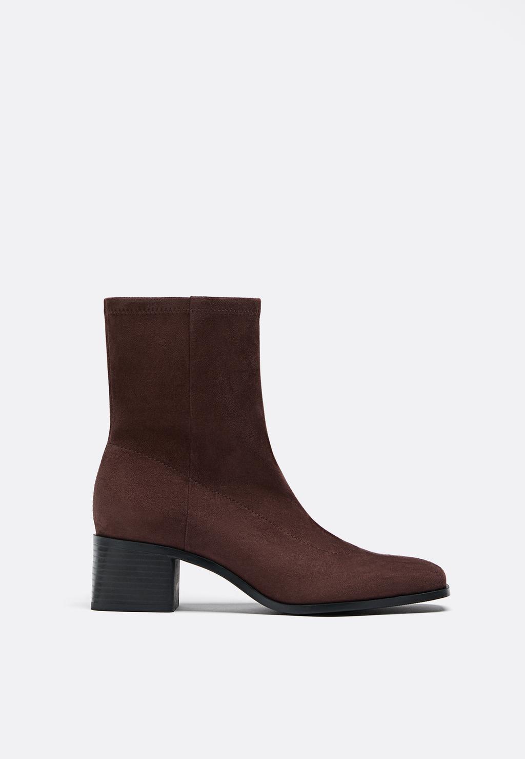 Leather heeled ankle boots
