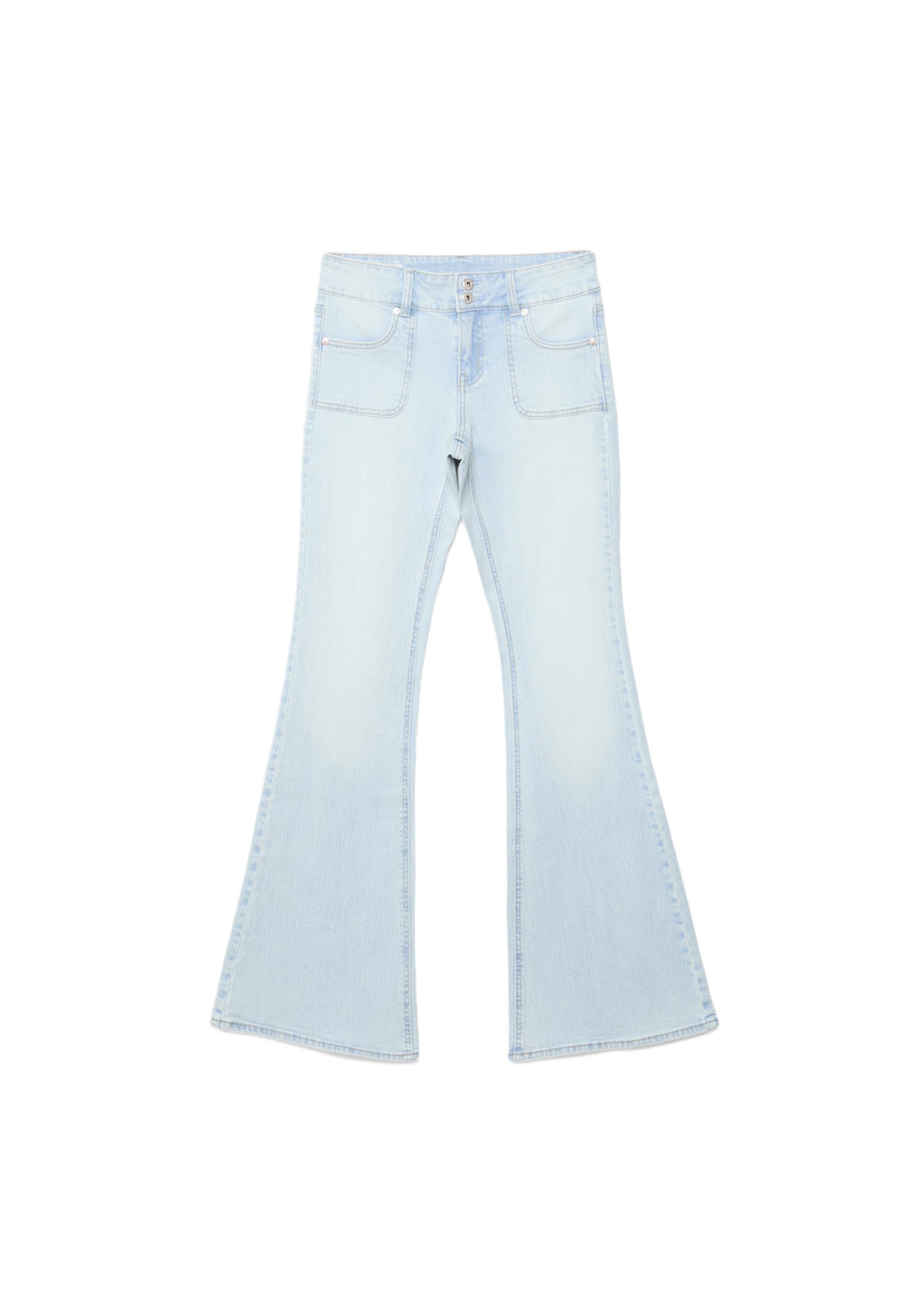 Low-rise jeans with seam pockets — LIGHT BLEACH