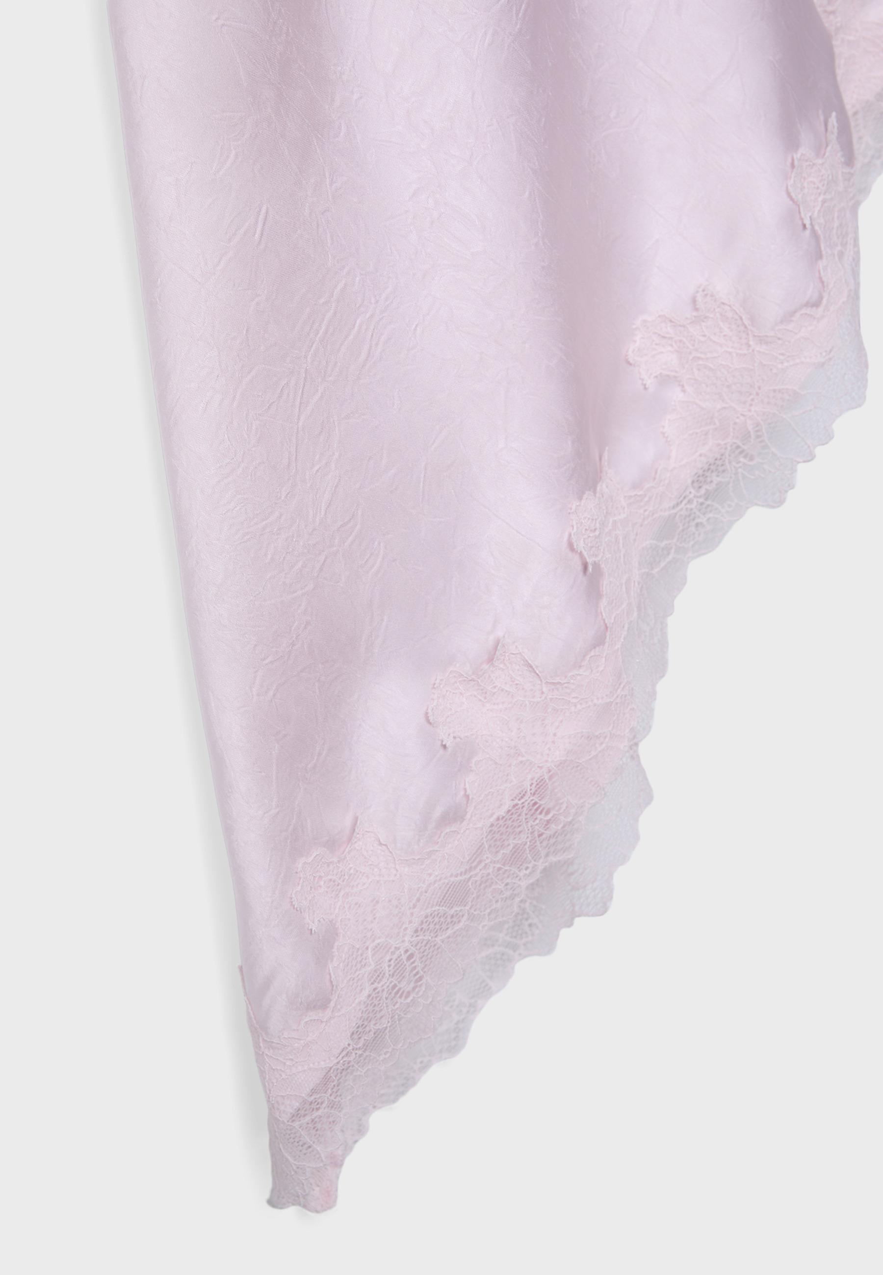 Short asymmetric satin dress — Pastel pink