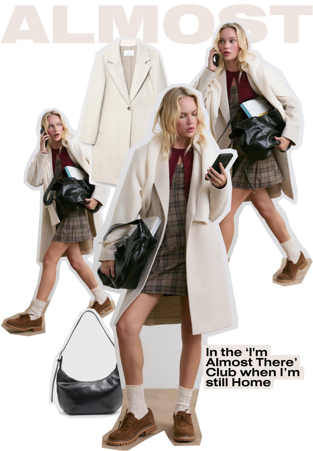 Abrigo midi botón tacto suave