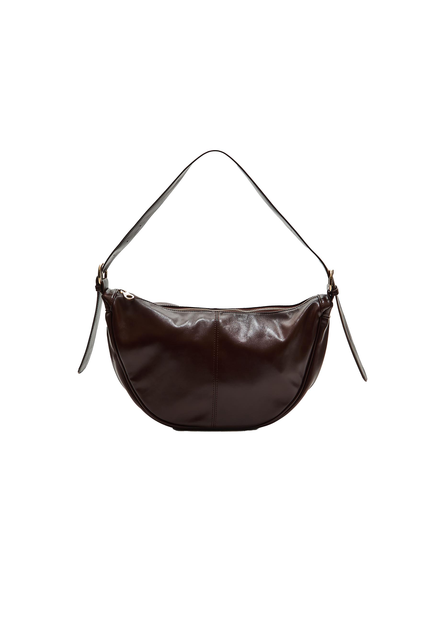 Faux leather moon bag - Women's fashion | Stradivarius Worldwide