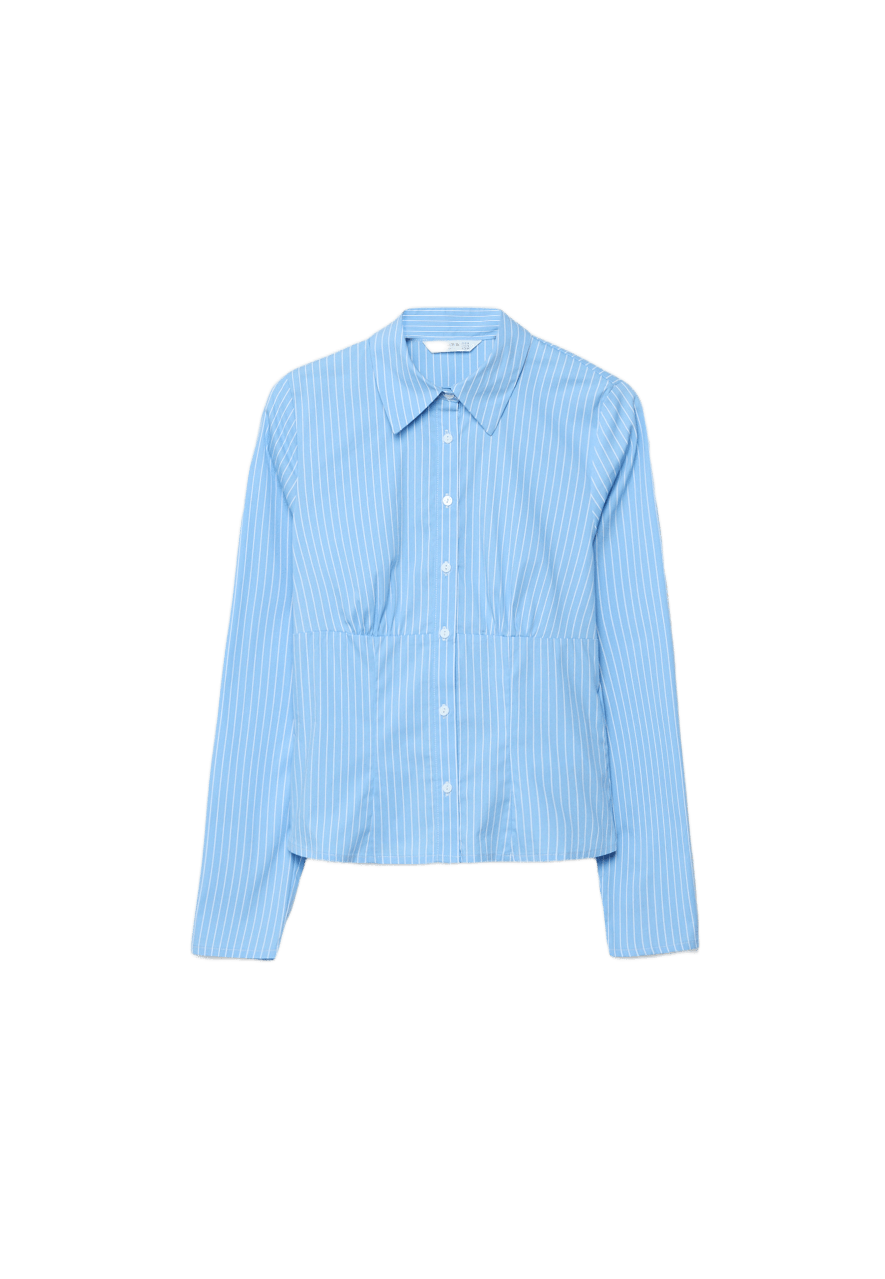 Fitted shirt with underbust seam — Sky blue