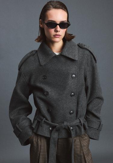 Oversize soft-touch trench coat — Dark grey 3