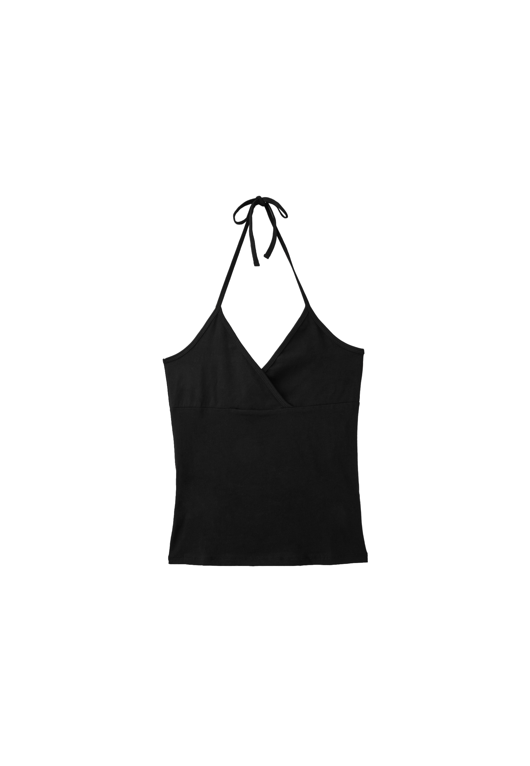 Fitted halter top — Black