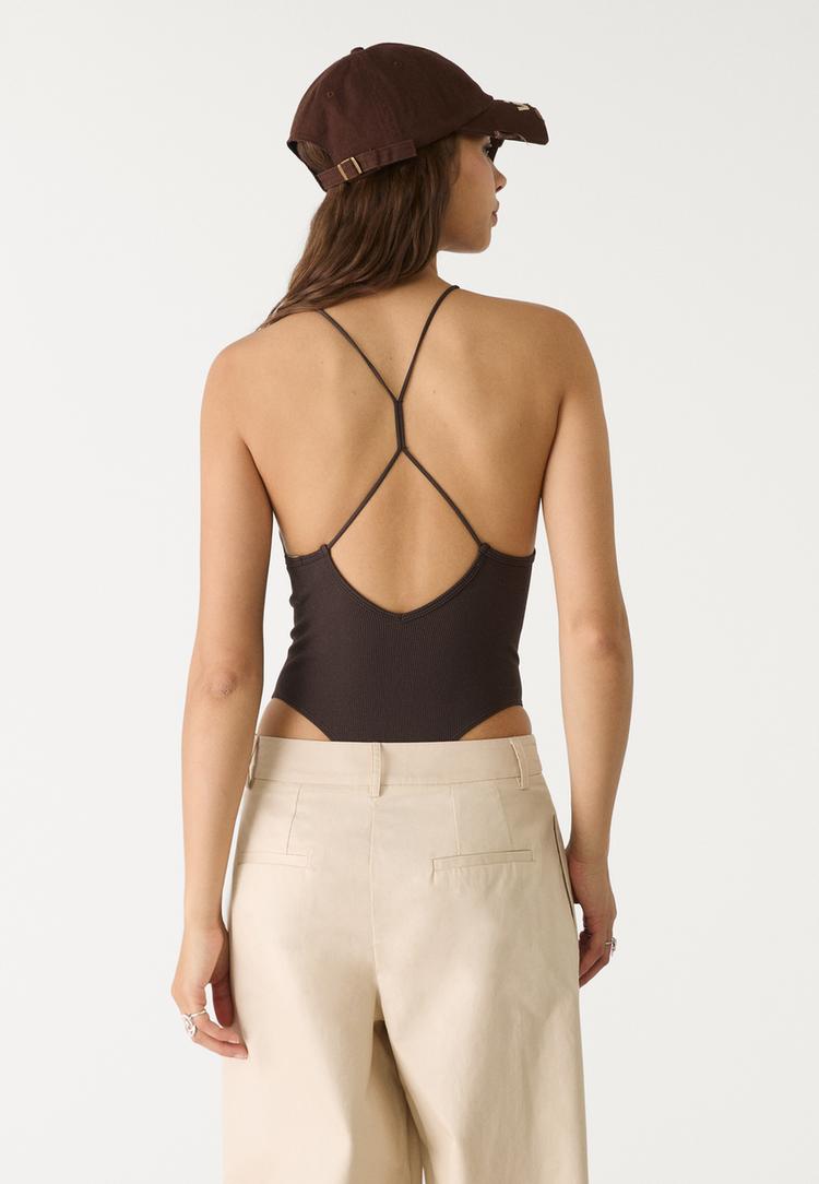 bodysuit with embellished back