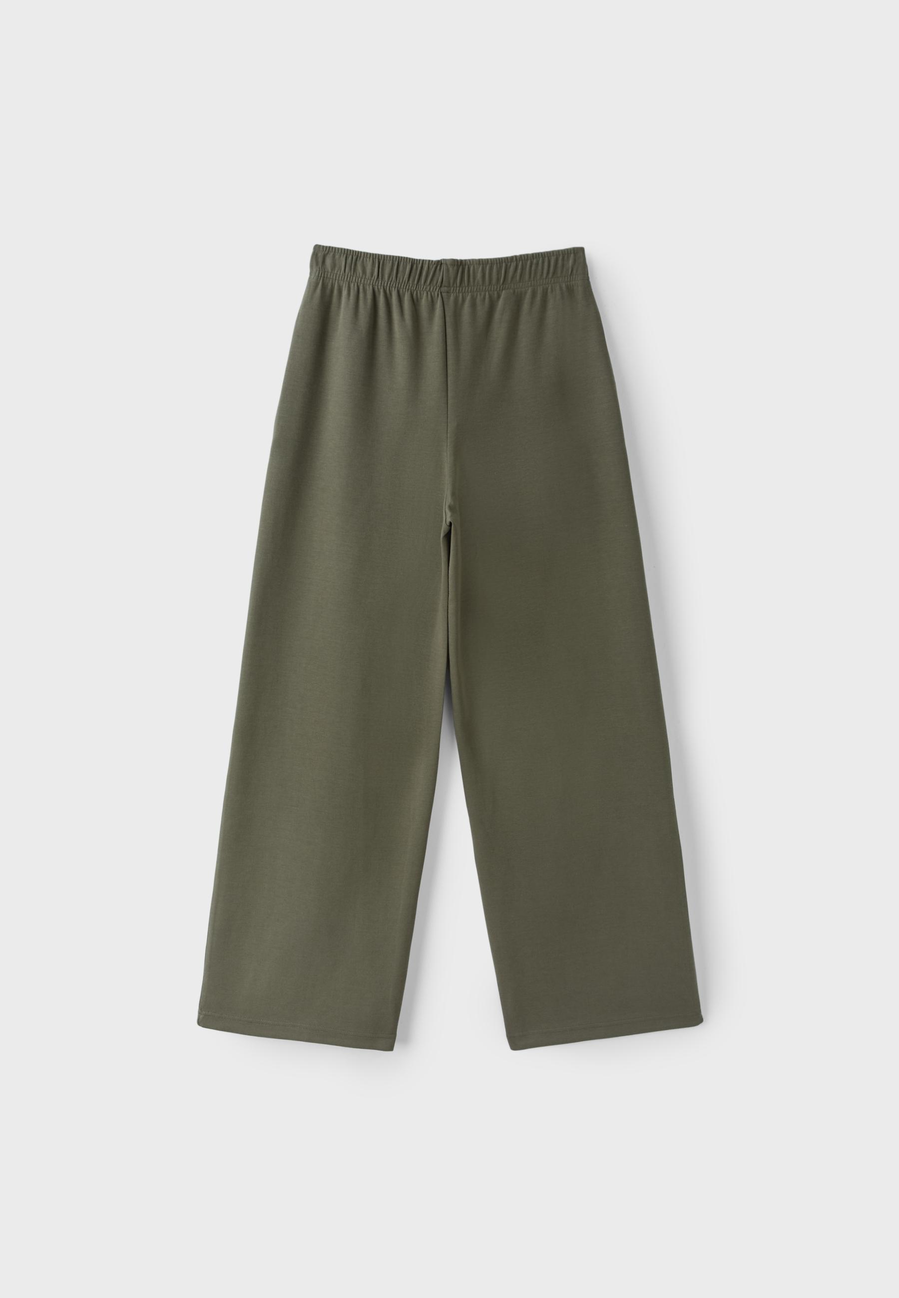 Wide-leg jogger trousers — Khaki (alternate view)