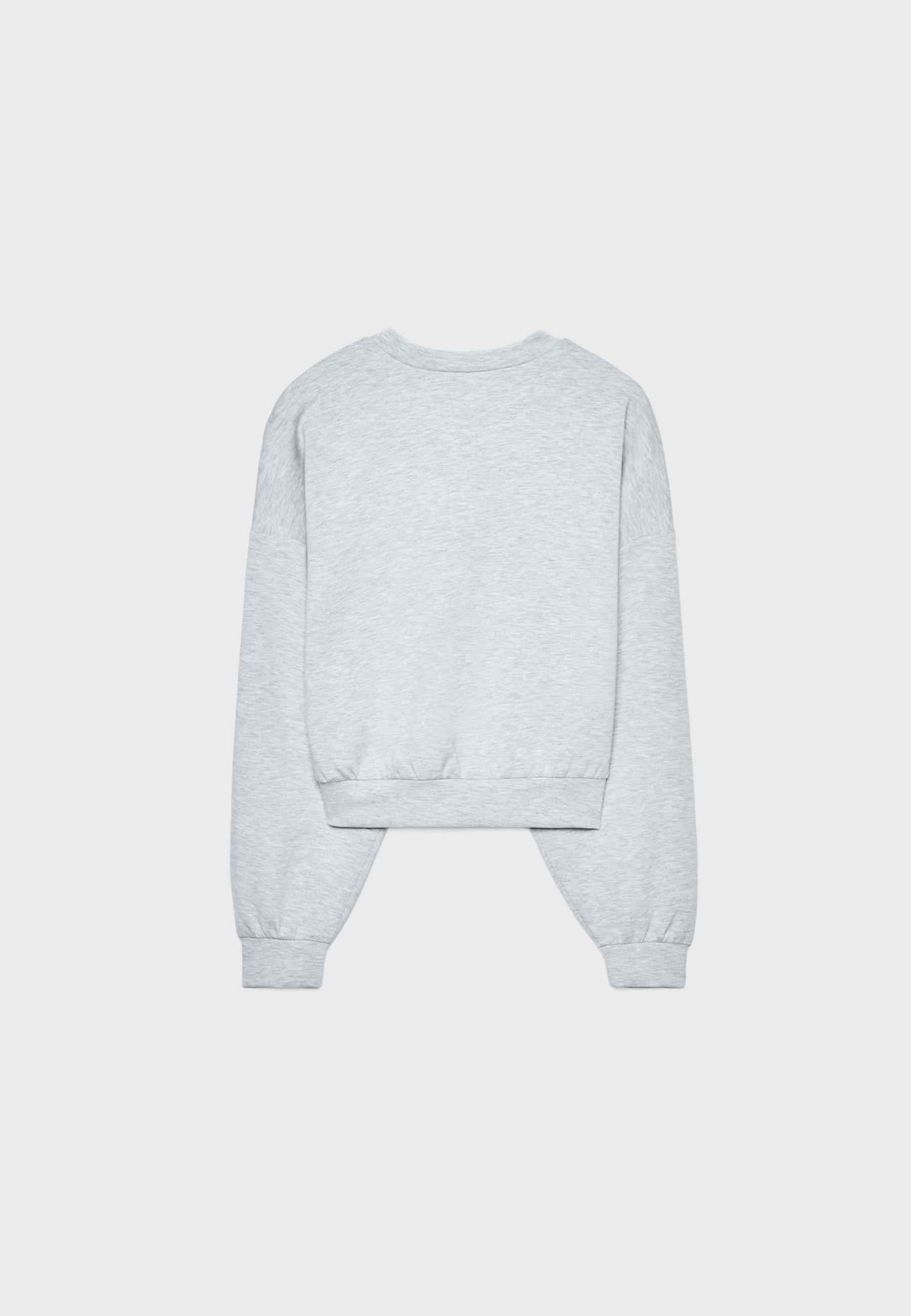 Soft-touch batwing sleeve sweatshirt — Grey melange