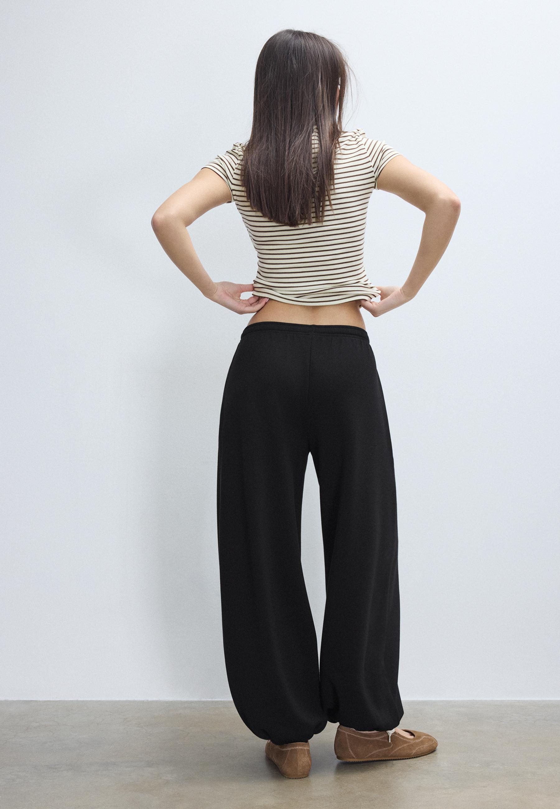 Soft-touch balloon jogger trousers — Black