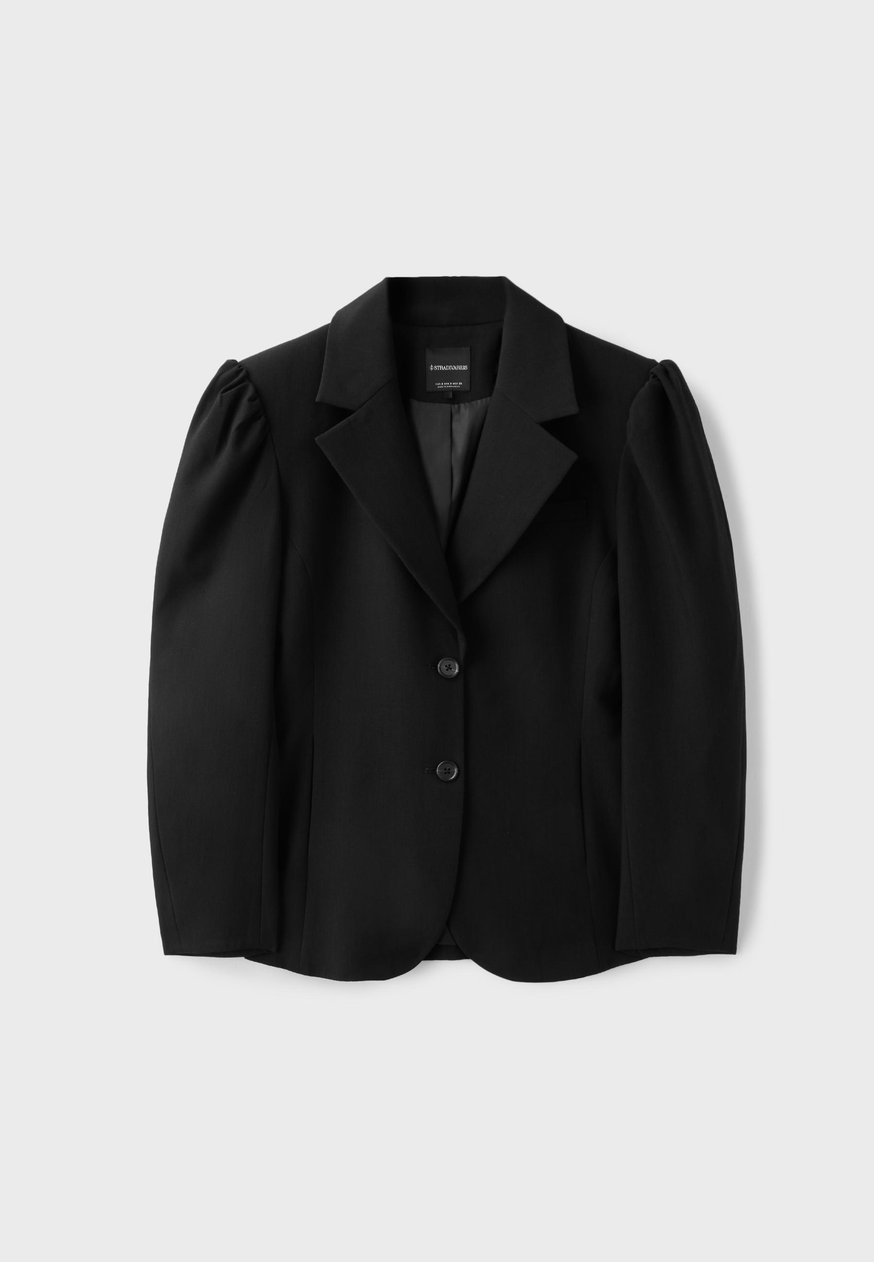 Voluminous sleeve blazer — Black