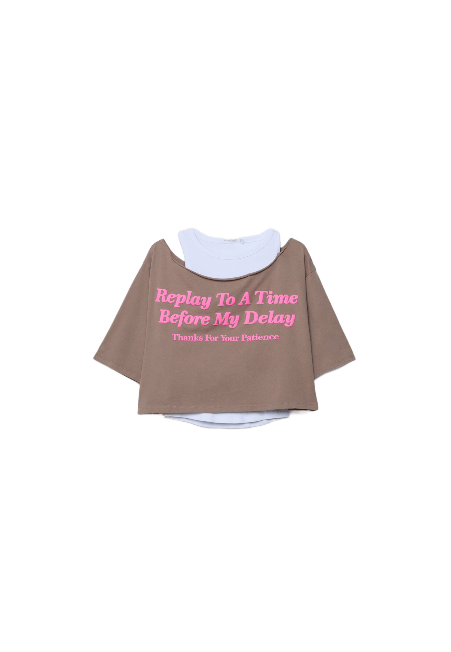 Double placement T-shirt — Beige
