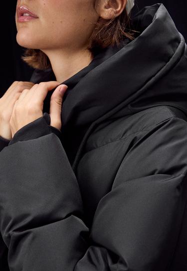 Belted puffer coat — Black 7