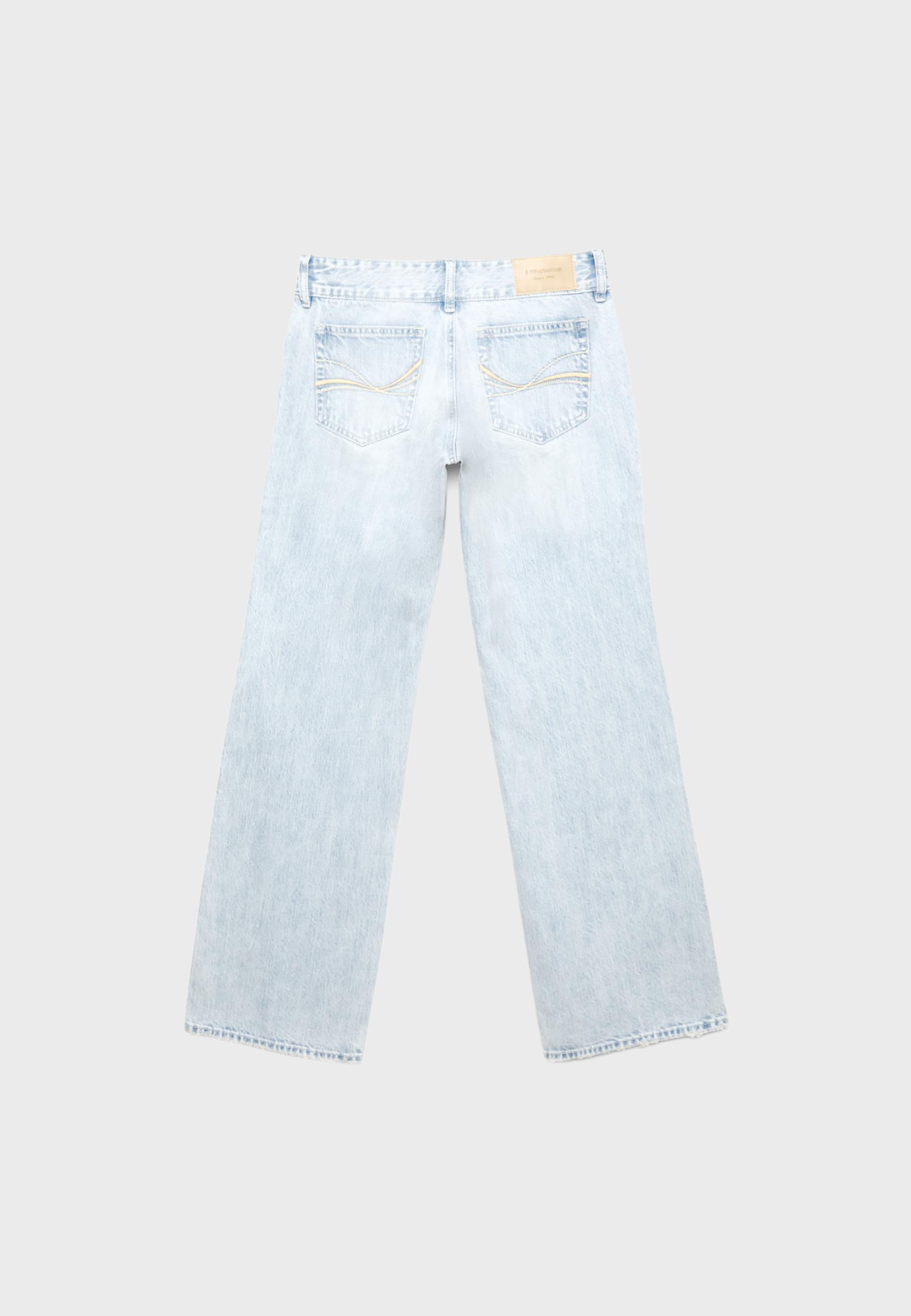 Low-rise carpenter straight jeans — LIGHT BLEACH