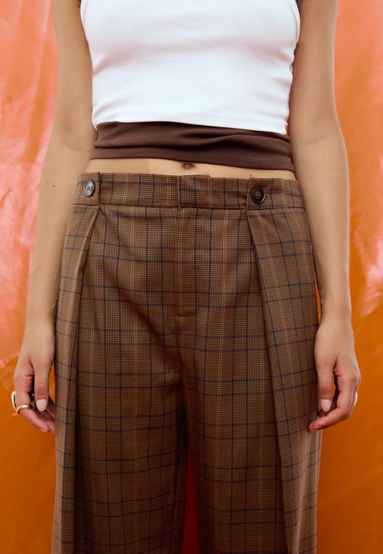 pantalon vestir pinzas cuadros