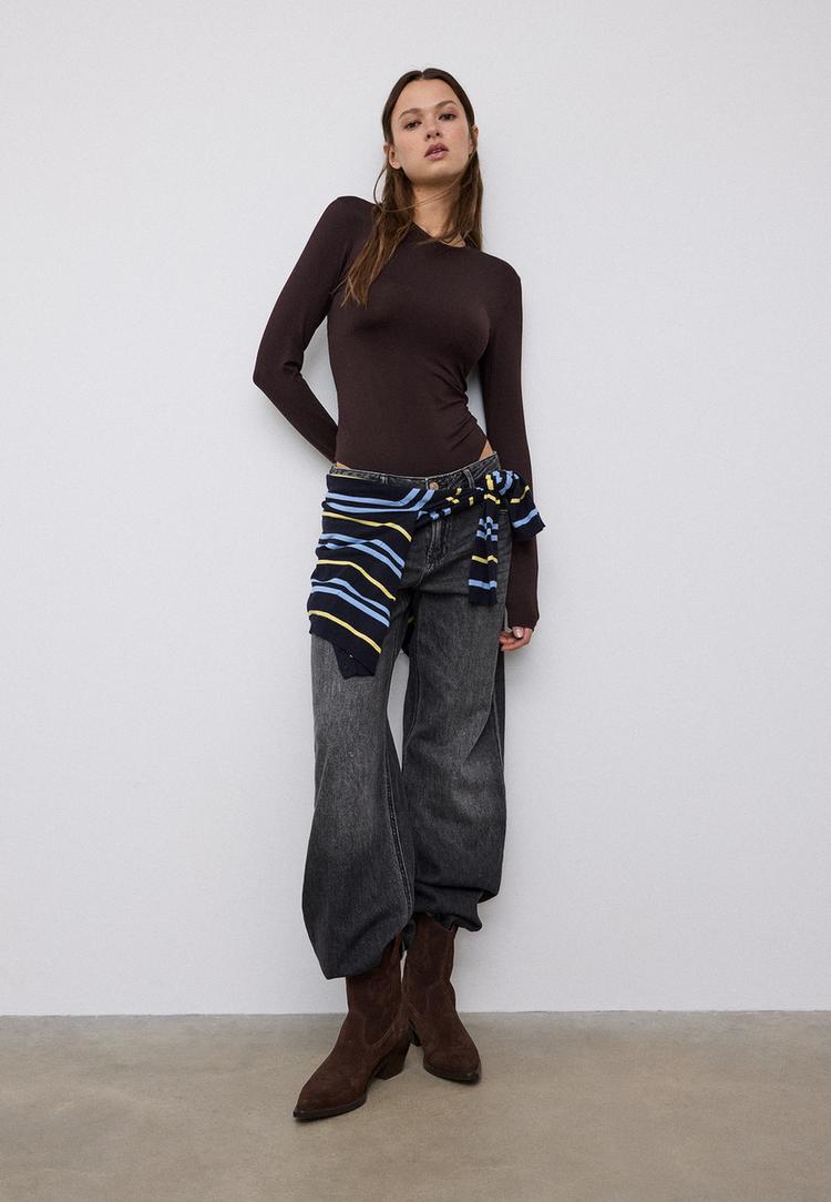 Боди От Полиамид С Дълъг Ръкав