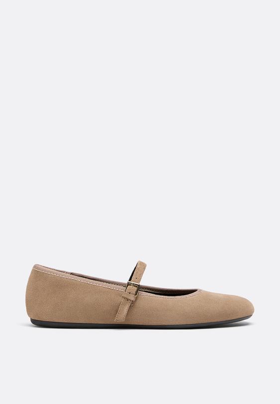leather mary jane ballet flats