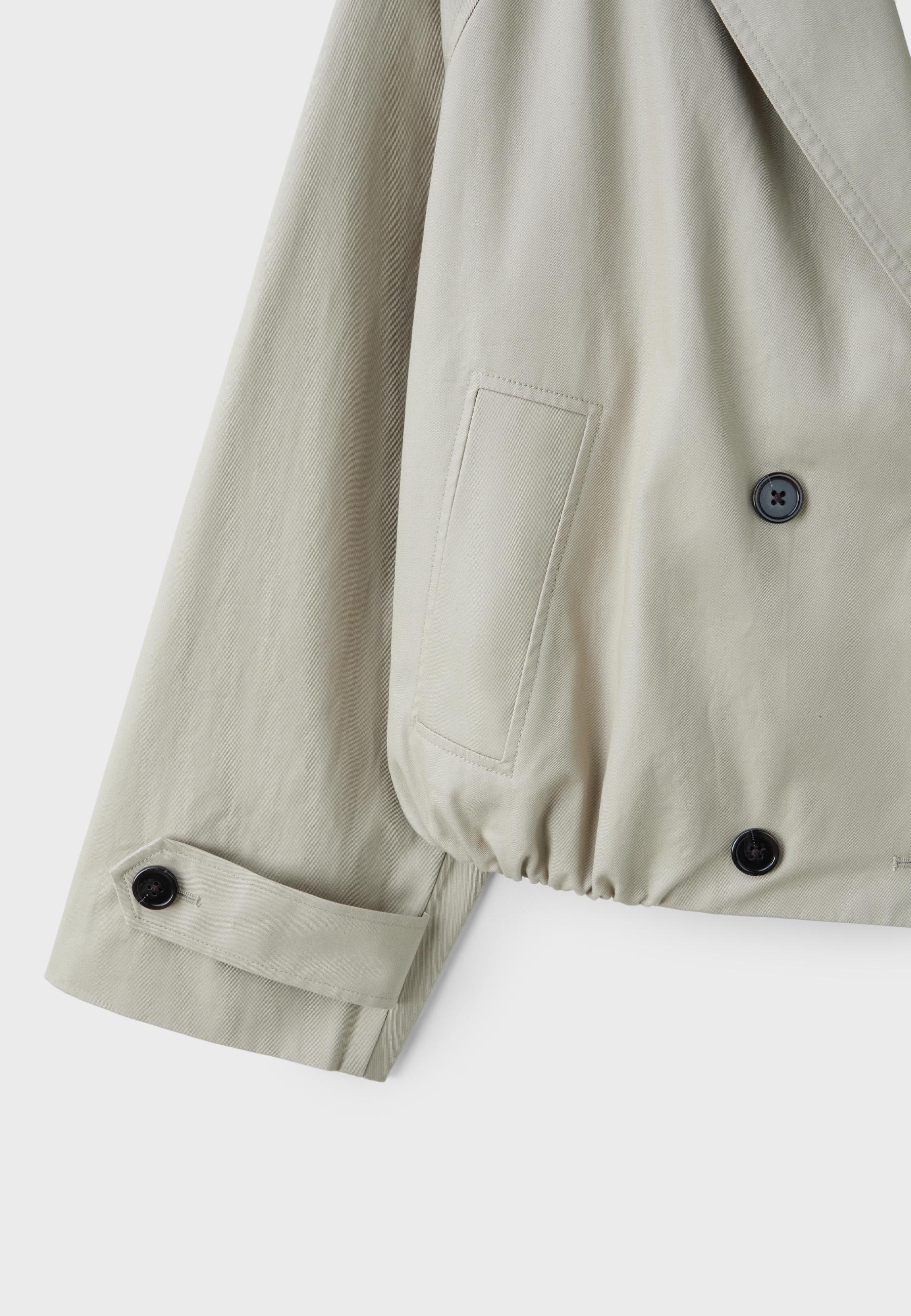 Bubble trench coat with shawl neck — Stone