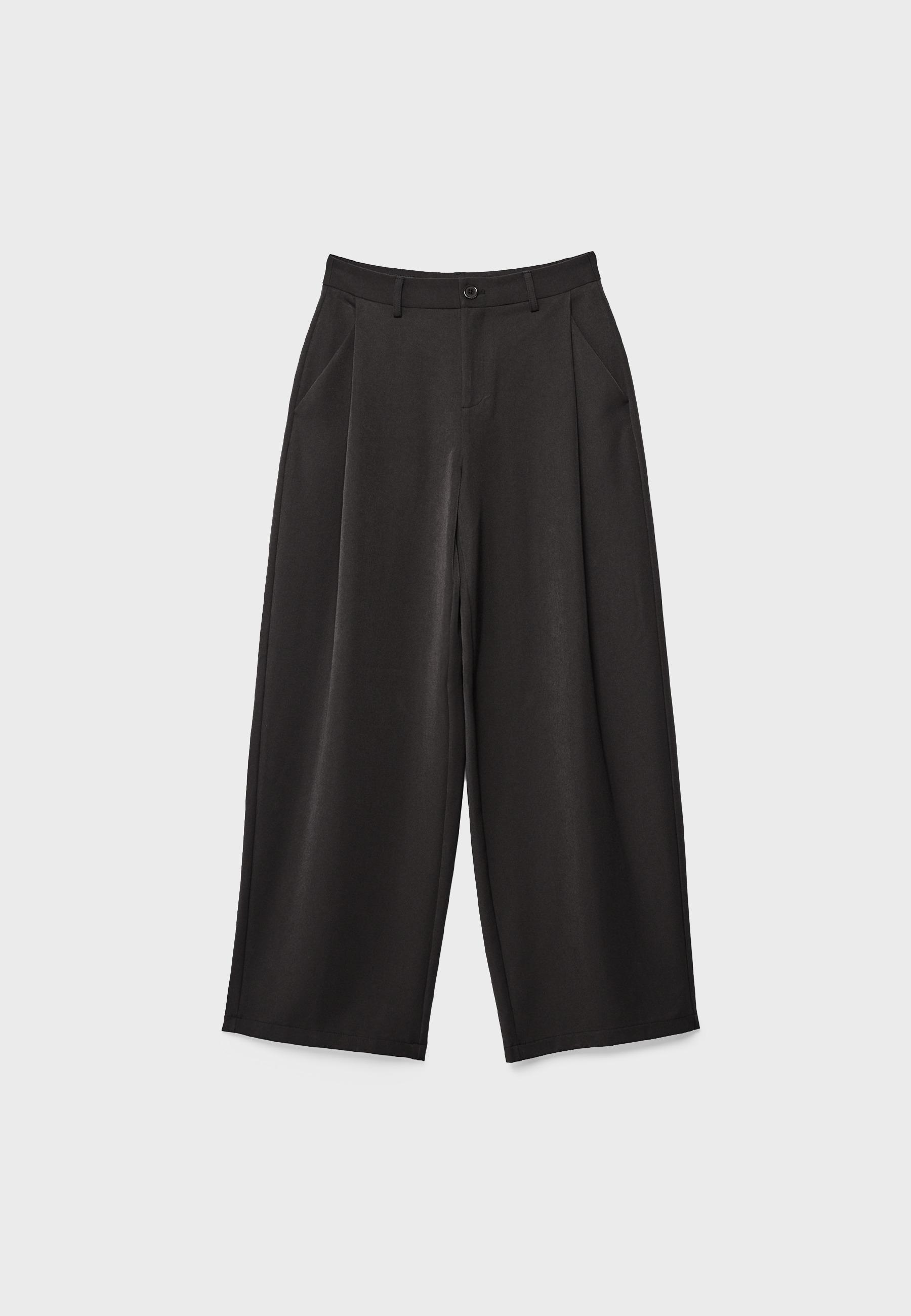 Barrel smart trousers with darts — Brown